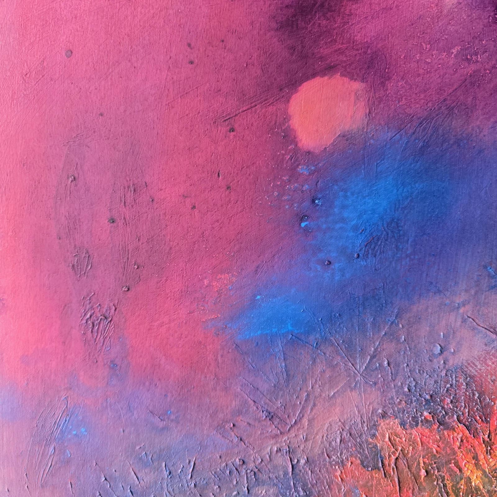 Acrylic Ink Floral Meadow Moody Landscape Moonlit Textured Striking thumbnail 17