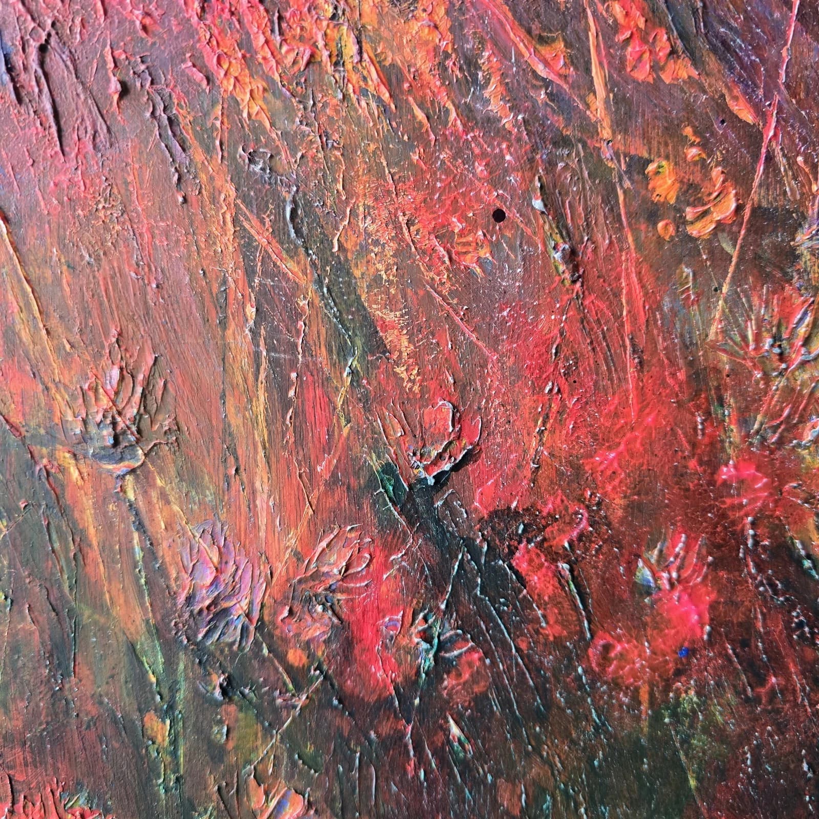 Acrylic Ink Floral Meadow Moody Landscape Moonlit Textured Striking thumbnail 18