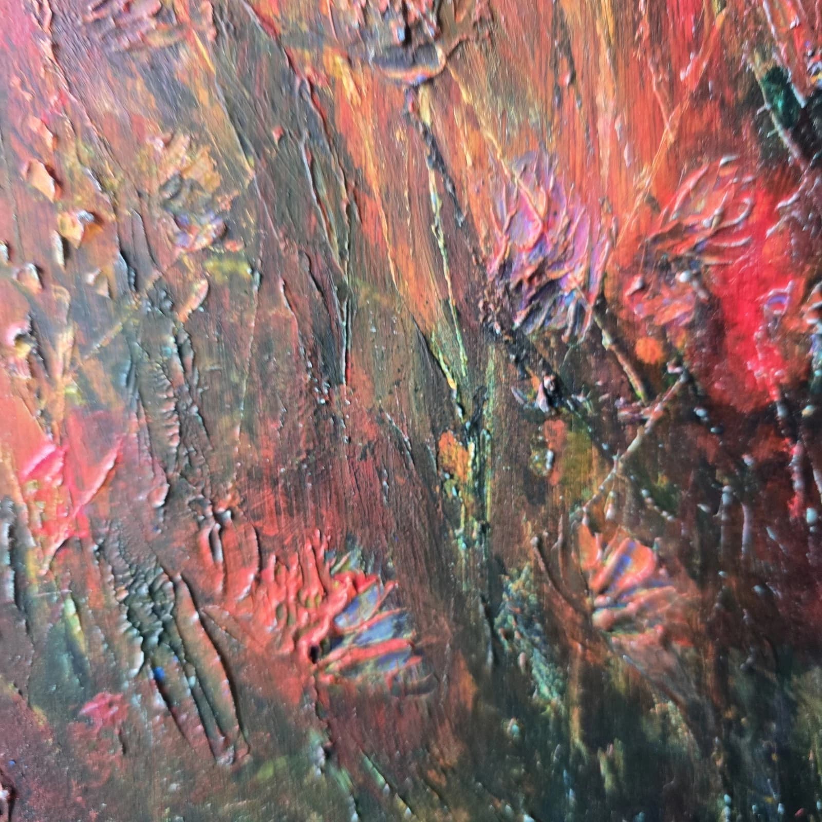 Acrylic Ink Floral Meadow Moody Landscape Moonlit Textured Striking thumbnail 19