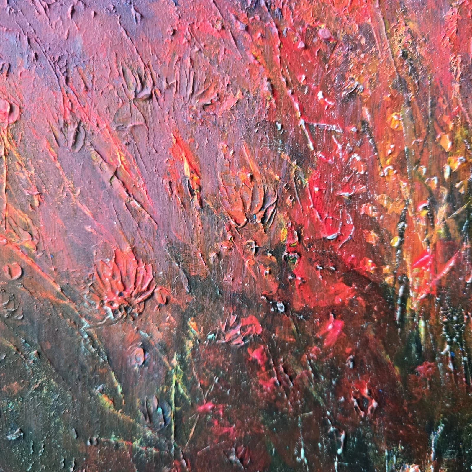 Acrylic Ink Floral Meadow Moody Landscape Moonlit Textured Striking thumbnail 20