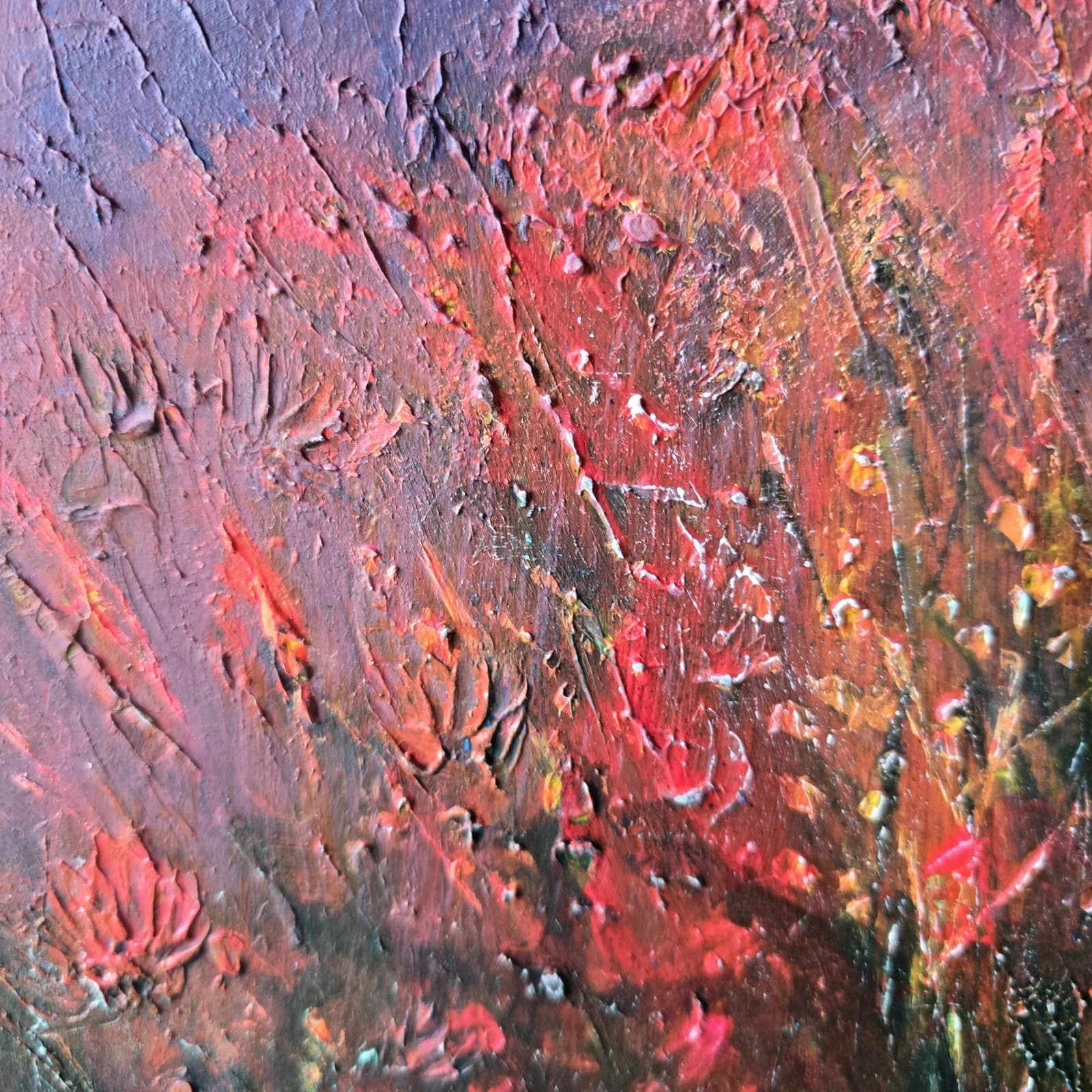 Acrylic Ink Floral Meadow Moody Landscape Moonlit Textured Striking thumbnail 21