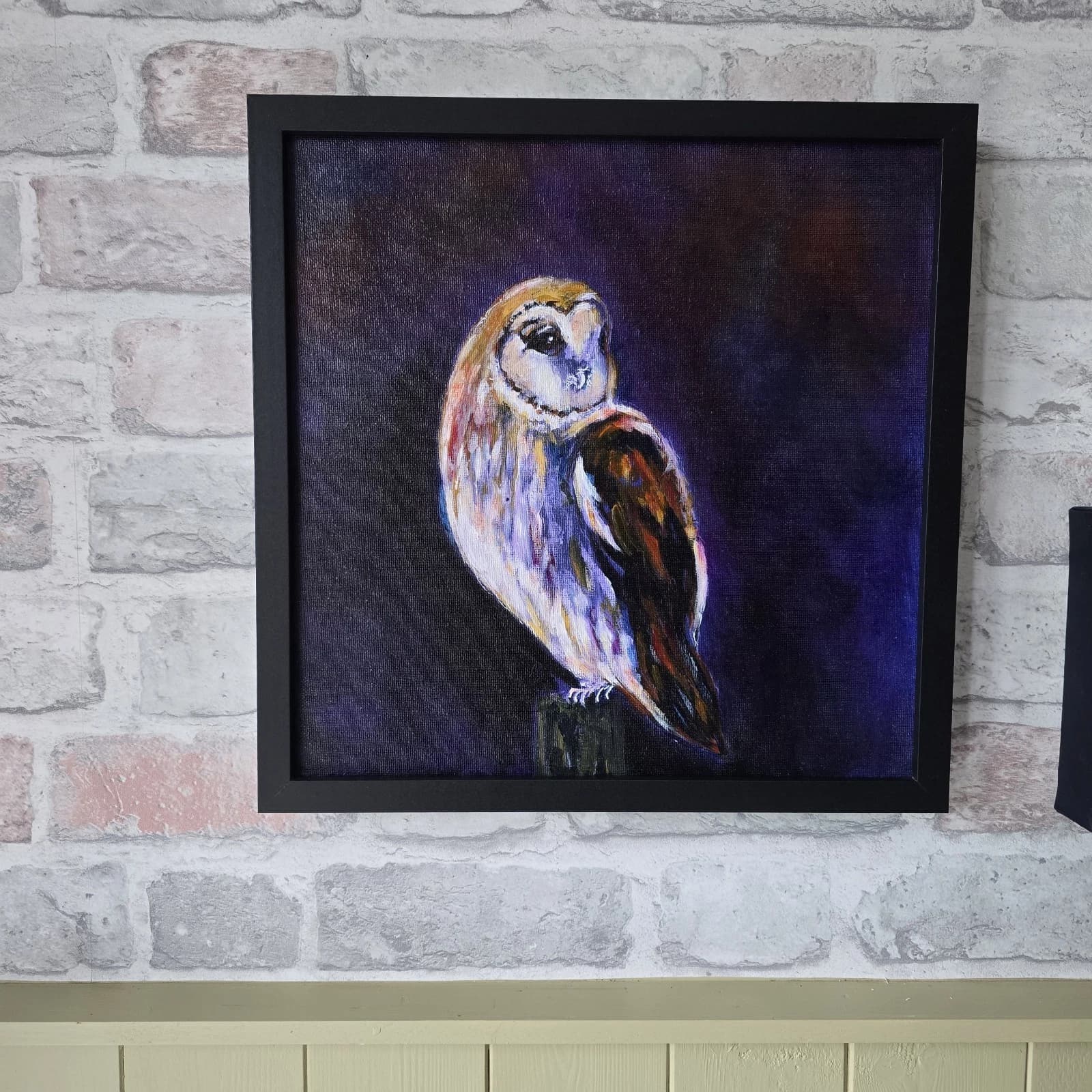 Acrylic Painting Barn Owl Native Bird Wildlife Art Stunning Framed thumbnail 12