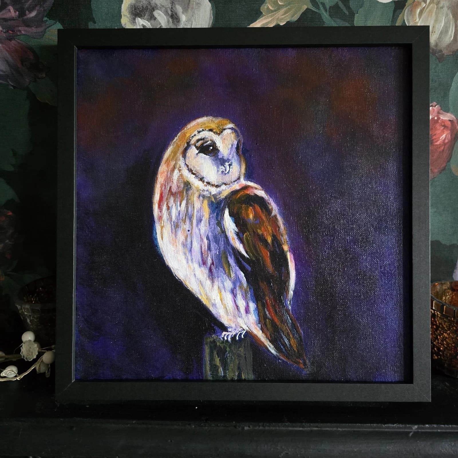 Acrylic Painting Barn Owl Native Bird Wildlife Art Stunning Framed thumbnail 21