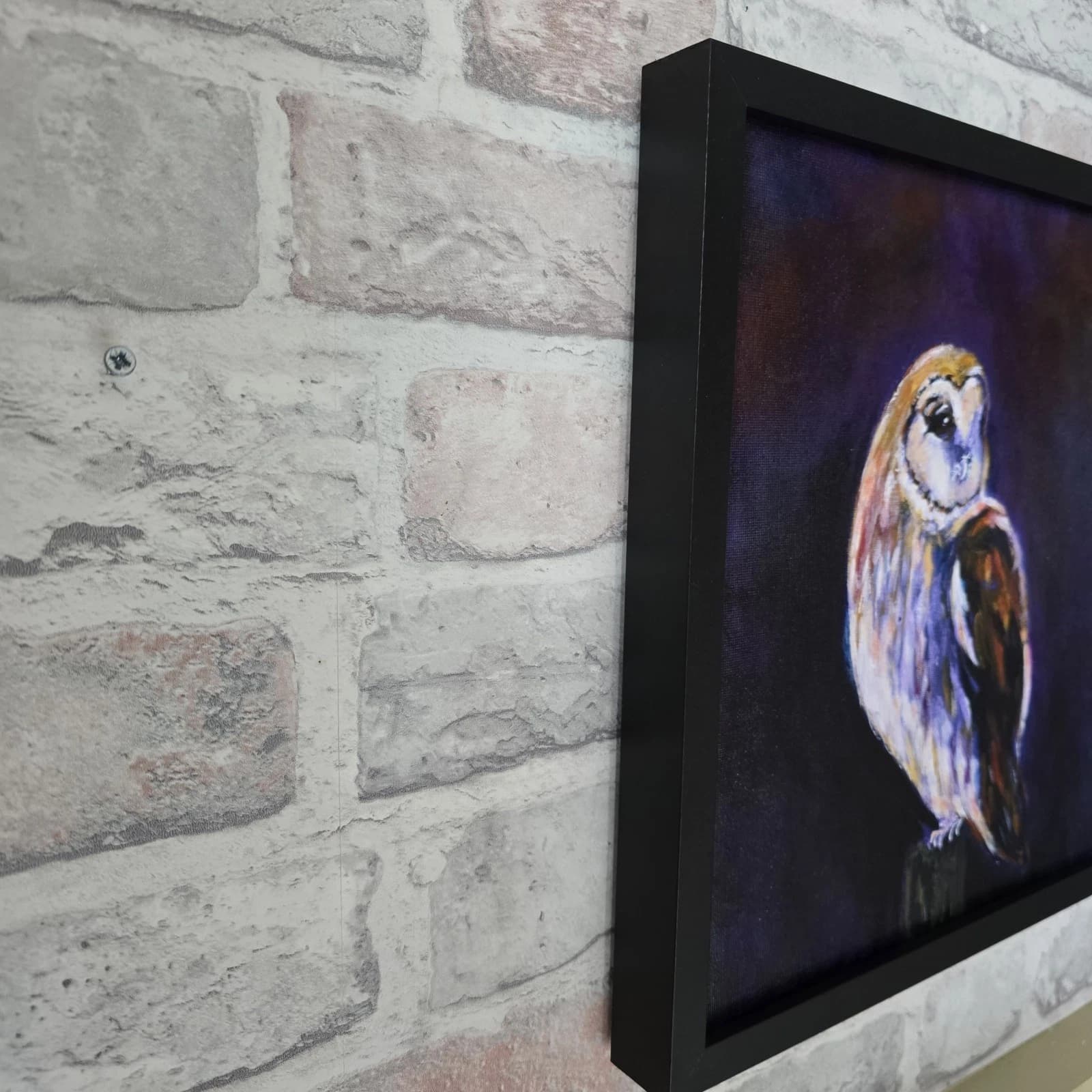 Acrylic Painting Barn Owl Native Bird Wildlife Art Stunning Framed thumbnail 8