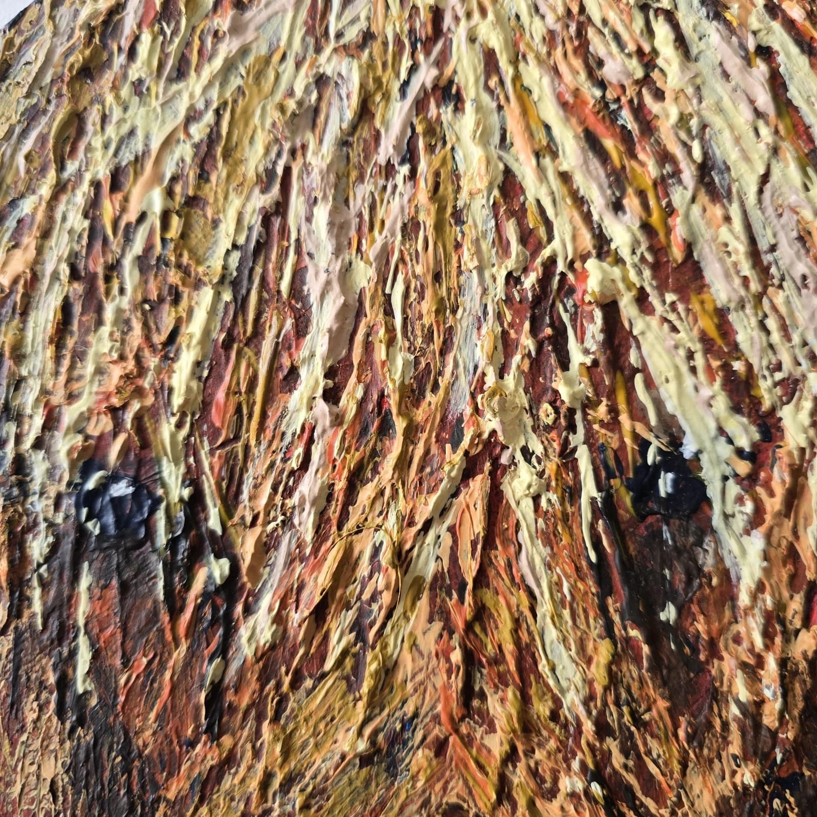 Acrylic Painting Highland Cow Calf Canvas Small Textured Quirky thumbnail 12