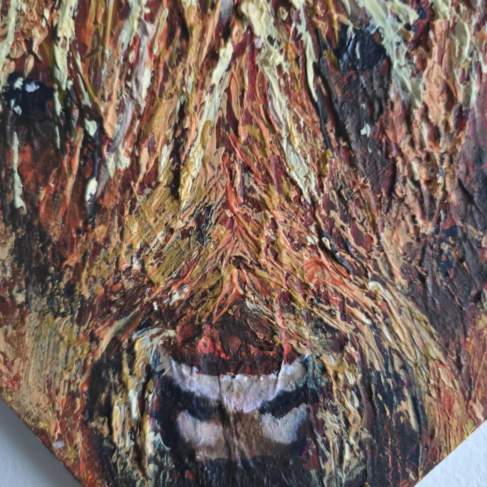 Acrylic Painting Highland Cow Calf Canvas Small Textured Quirky thumbnail 6