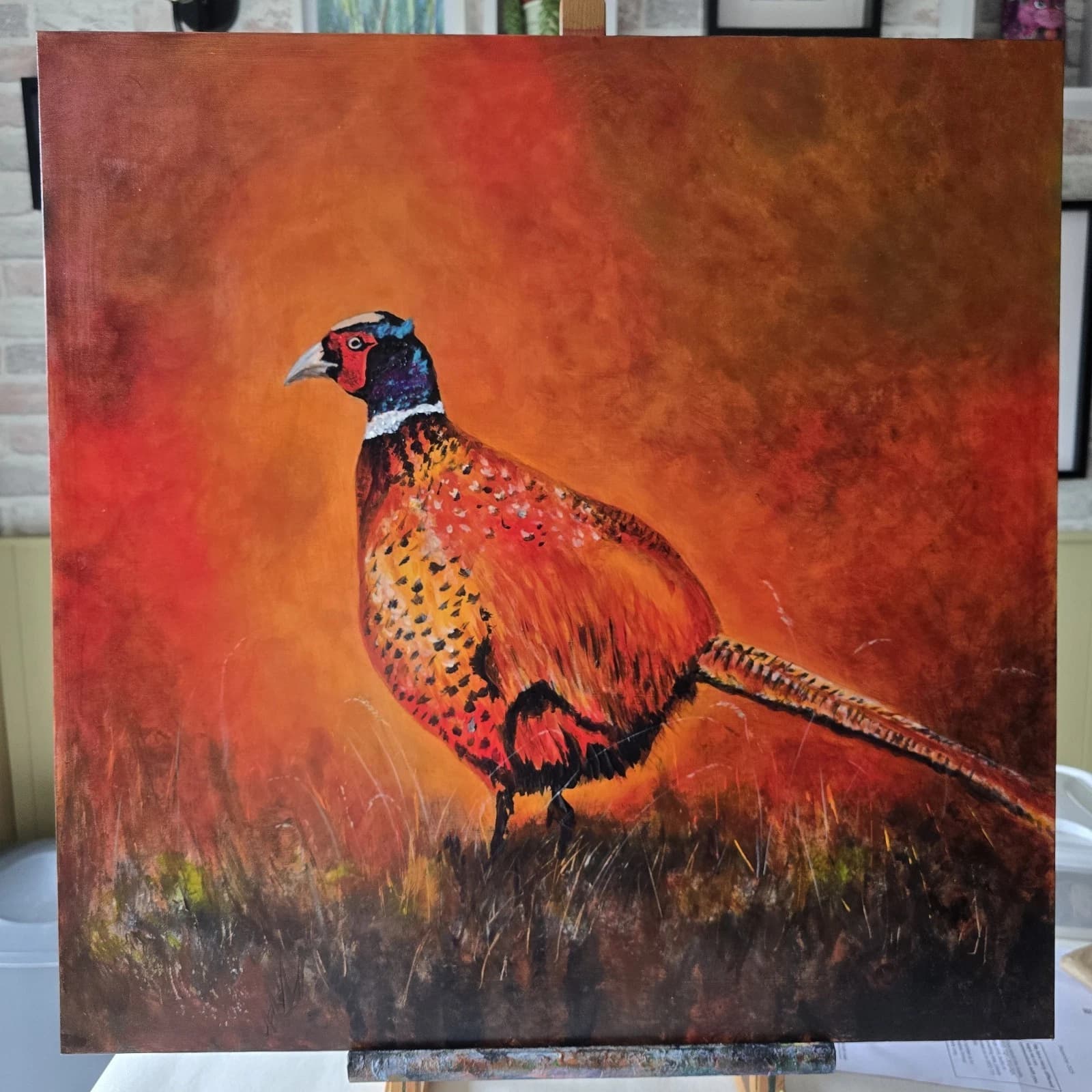Acrylic Painting Pheasant Game Bird Wildlife Art Canvas thumbnail 15