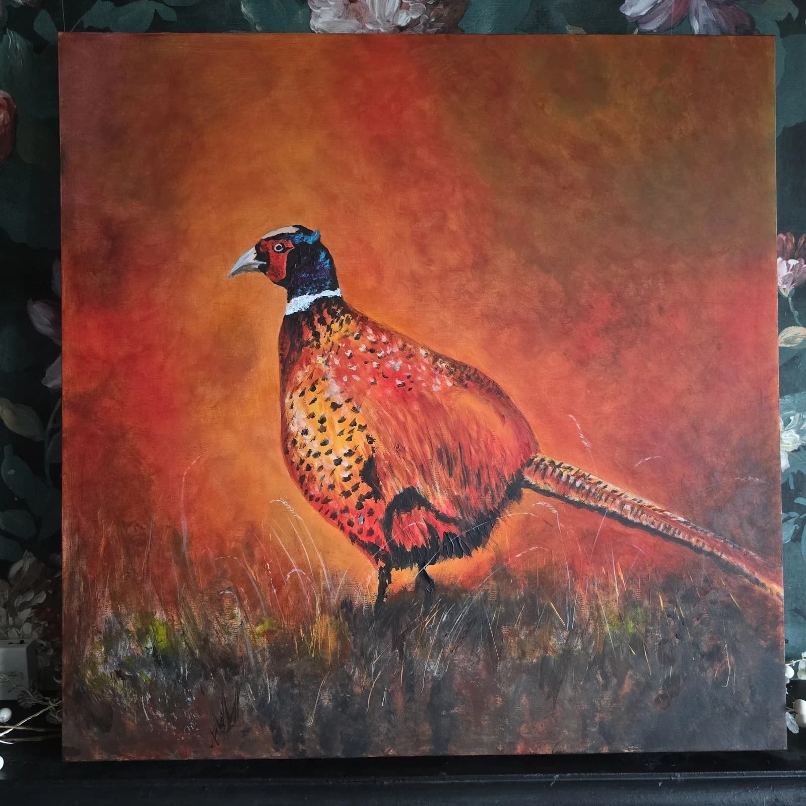 Acrylic Painting Pheasant Game Bird Wildlife Art Canvas thumbnail 3