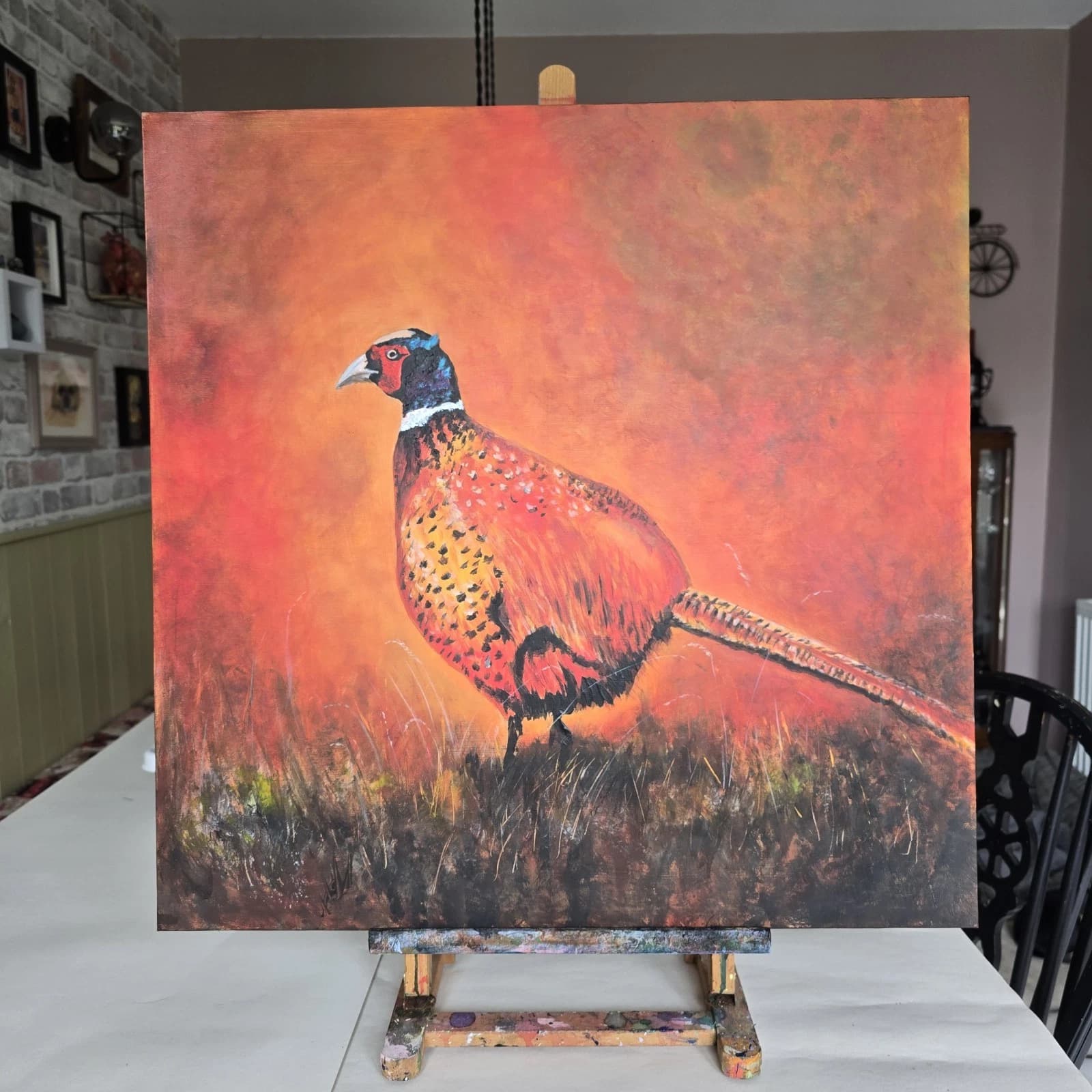 Acrylic Painting Pheasant Game Bird Wildlife Art Canvas thumbnail 5