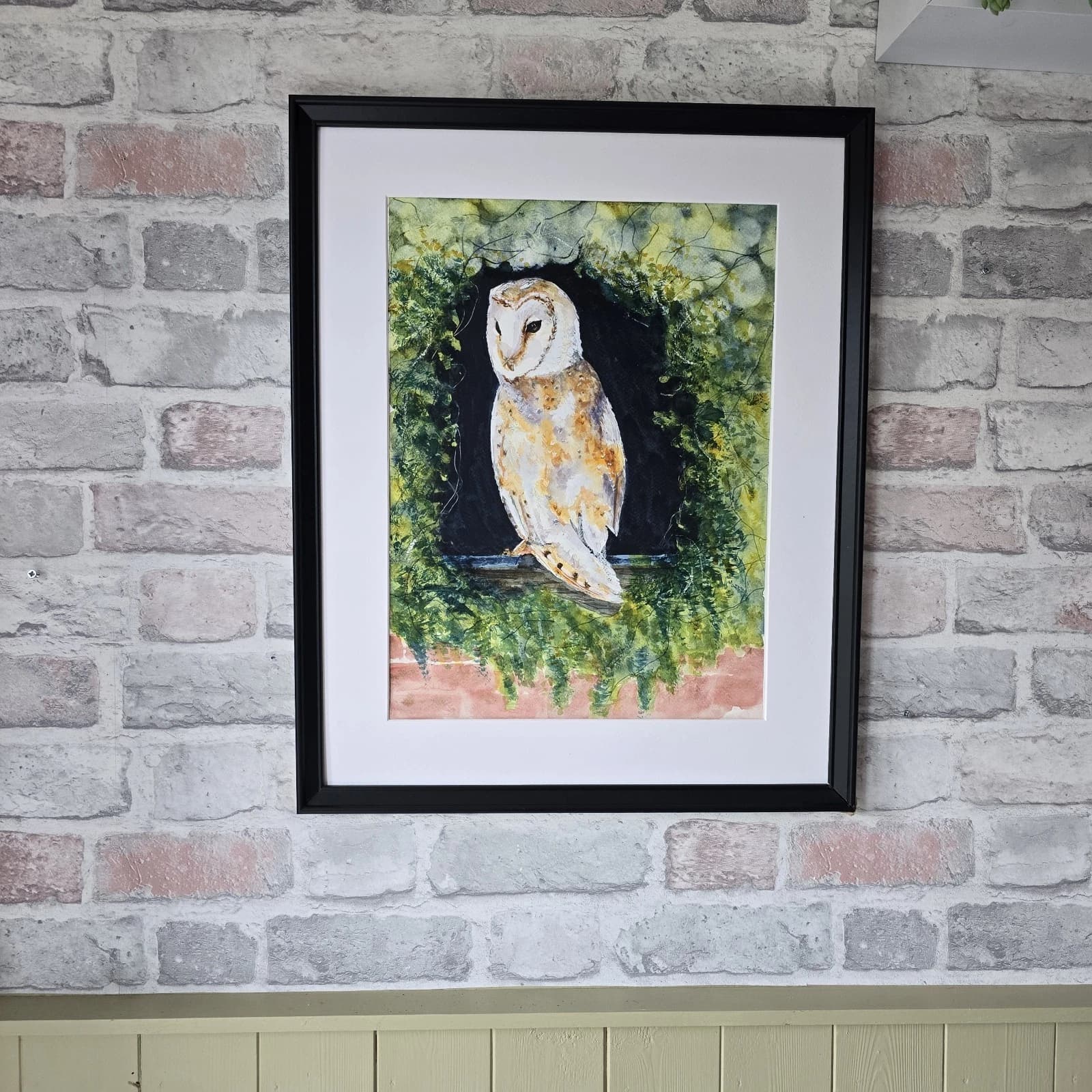 Barn Owl Watercolour Painting, Framed Wildlife thumbnail 4