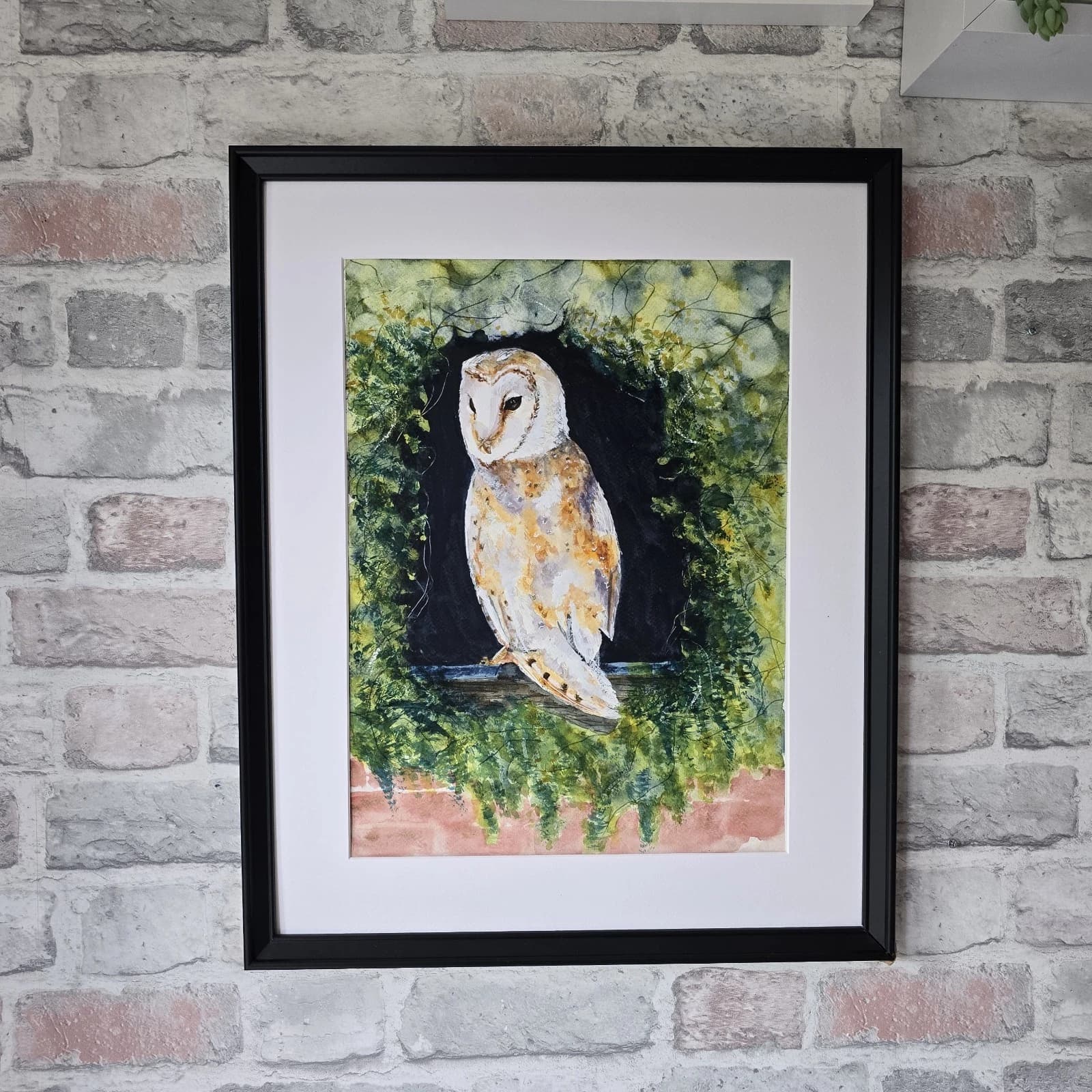 Barn Owl Watercolour Painting, Framed Wildlife thumbnail 5