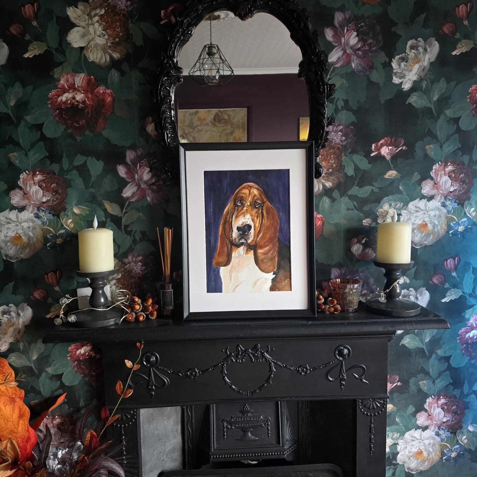 Bassett Hound Dog Portrait Head Watercolour Contemporary Gift Framed thumbnail 6