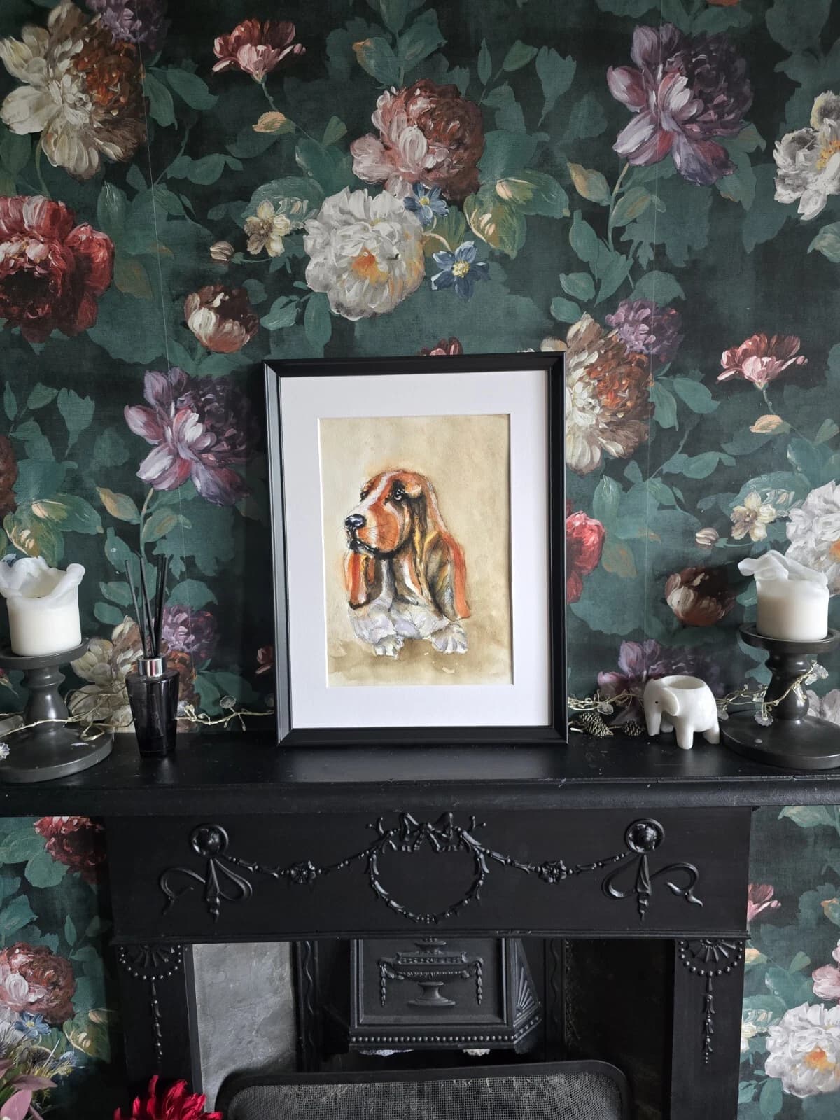 Bassett Hound Puppy Watercolour Contemporary Framed thumbnail 5