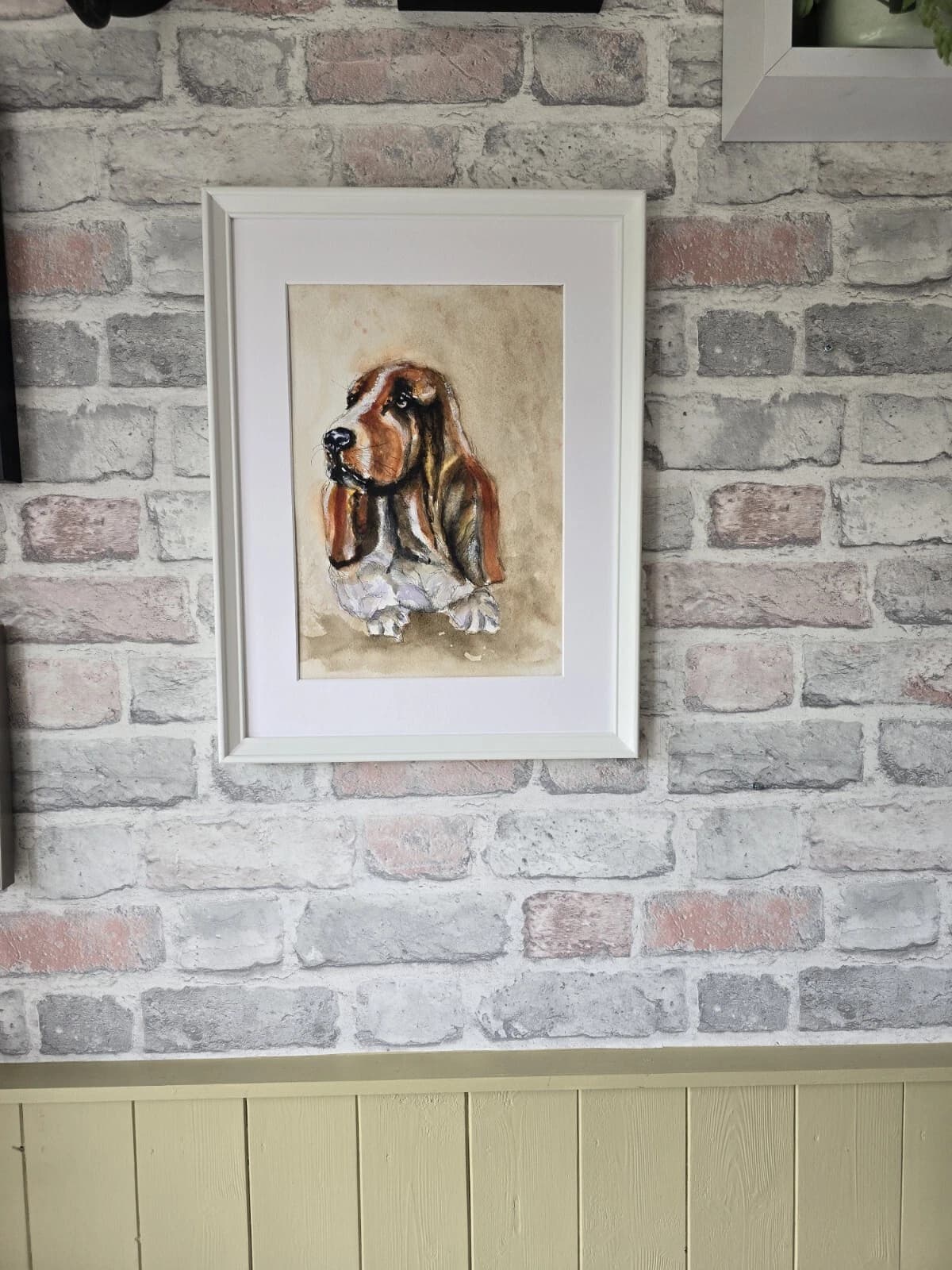 Bassett Hound Puppy Watercolour Contemporary Framed thumbnail 6