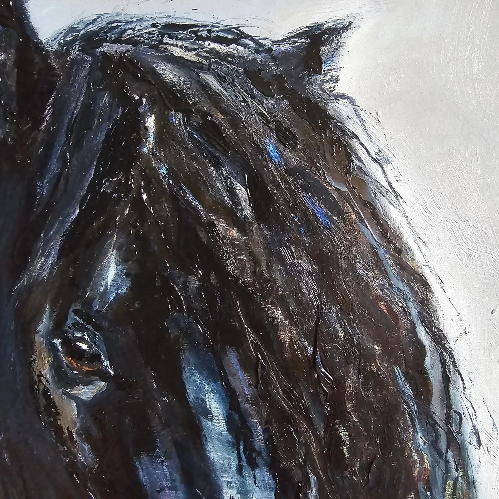 Black Horse Friesian Oil Painting thumbnail 14