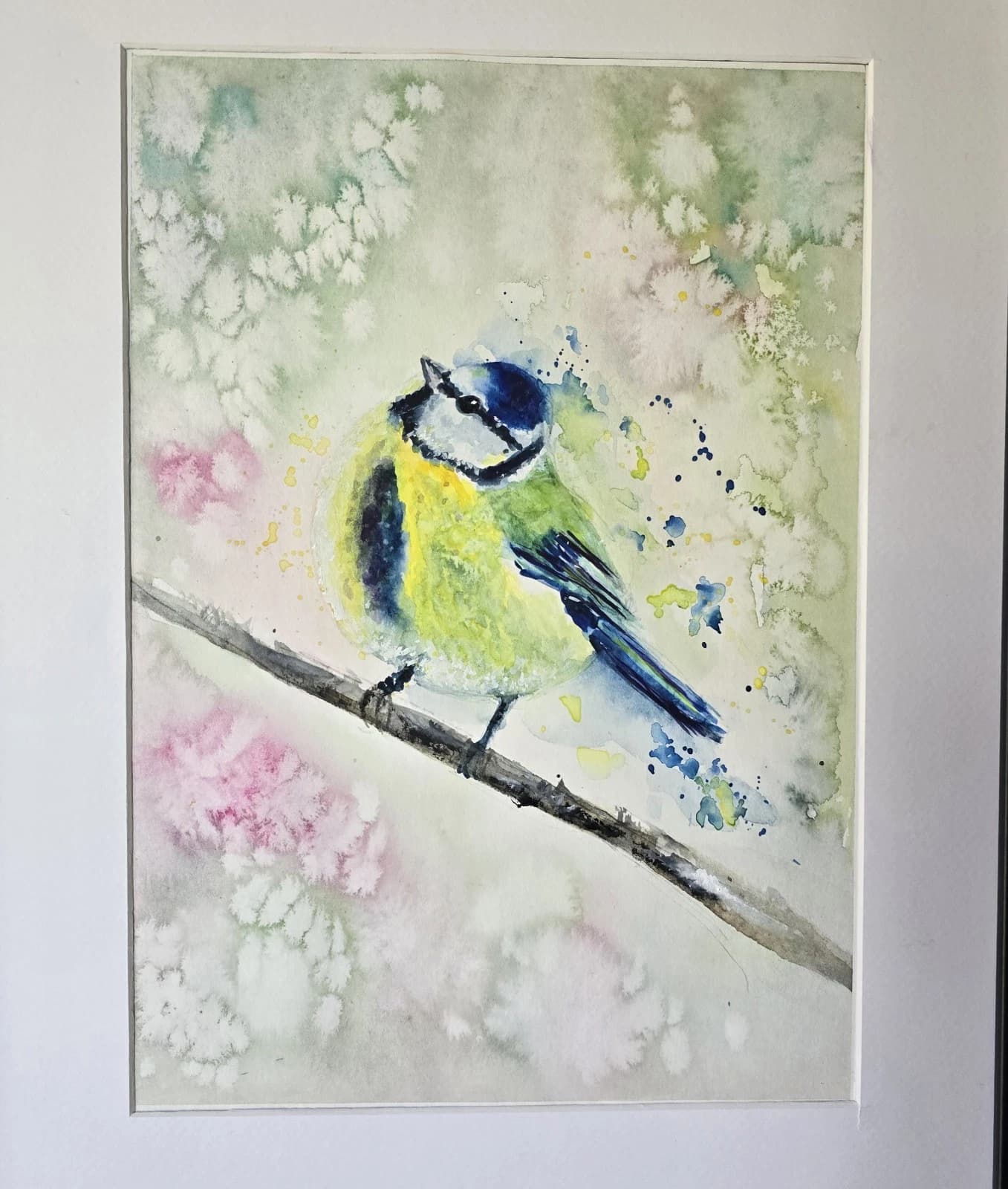 Blue Tit Wildlife Watercolour Painting Native Bird Framed thumbnail 17