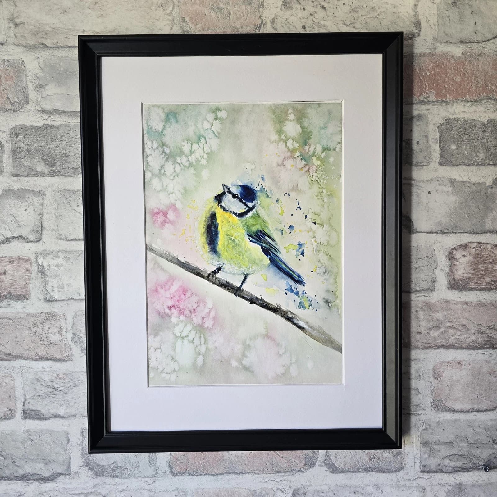 Blue Tit Wildlife Watercolour Painting Native Bird Framed thumbnail 6