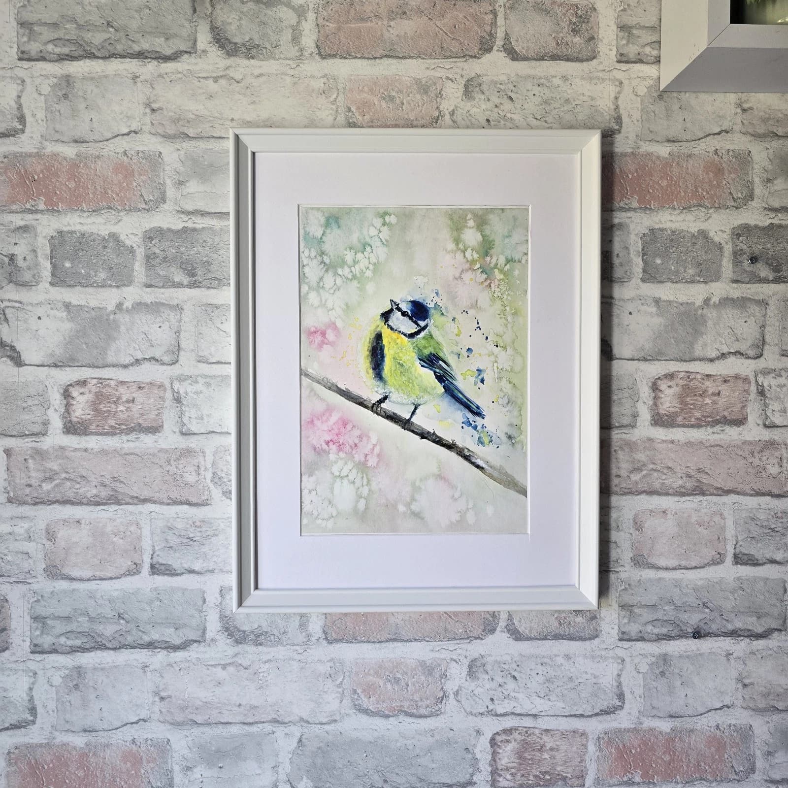 Blue Tit Wildlife Watercolour Painting Native Bird Framed thumbnail 7