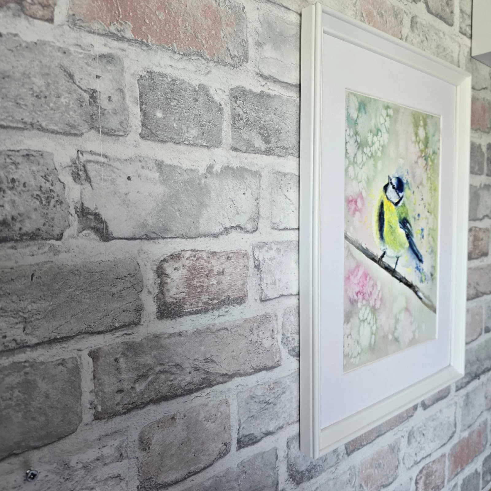 Blue Tit Wildlife Watercolour Painting Native Bird Framed thumbnail 8