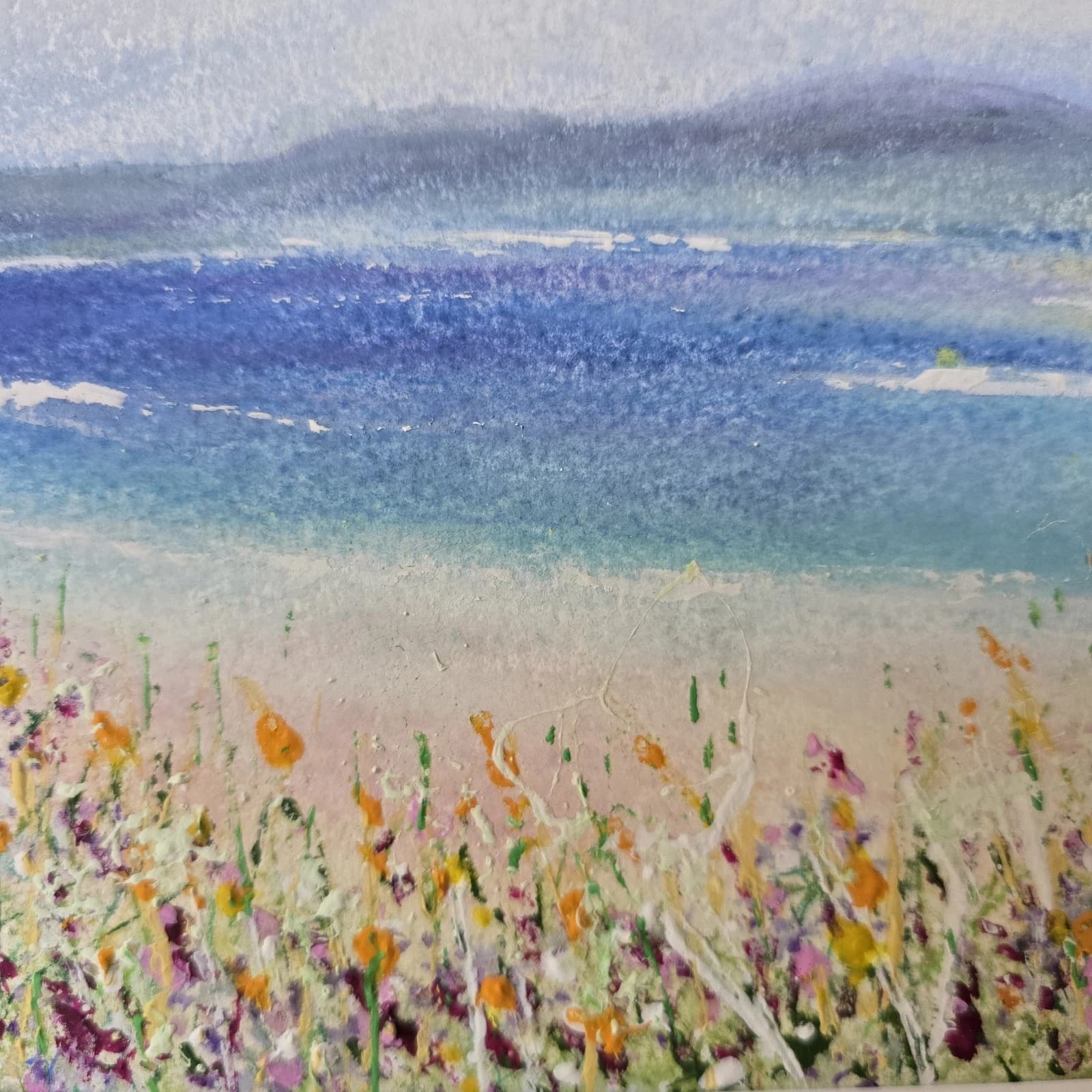 Coastal Floral Acrylic Painting thumbnail 4
