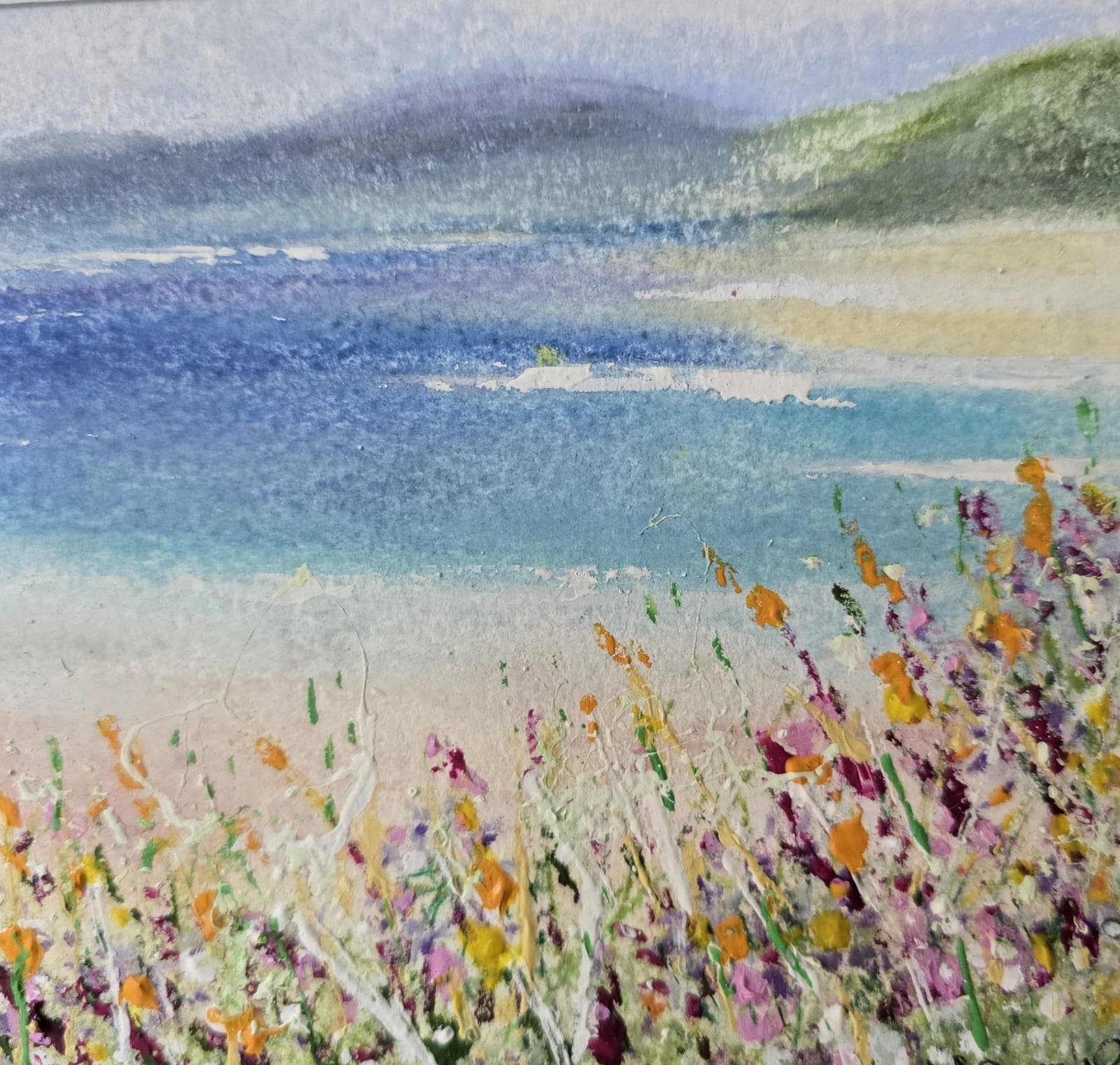 Coastal Floral Acrylic Painting thumbnail 6