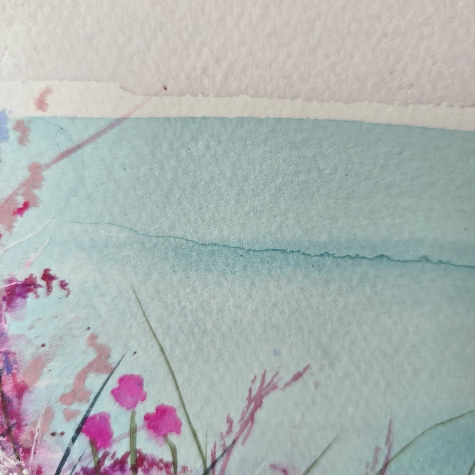 Coastal Landscape Watercolour Painting Floral Seagulls Framed thumbnail 12