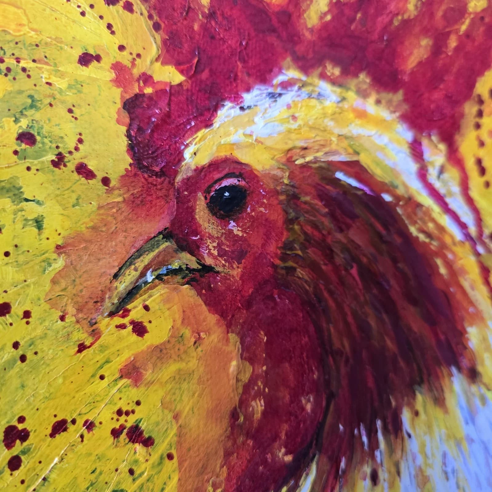 Contemporary Acrylic Canvas Painting Cockerel Chicken Rooster thumbnail 7