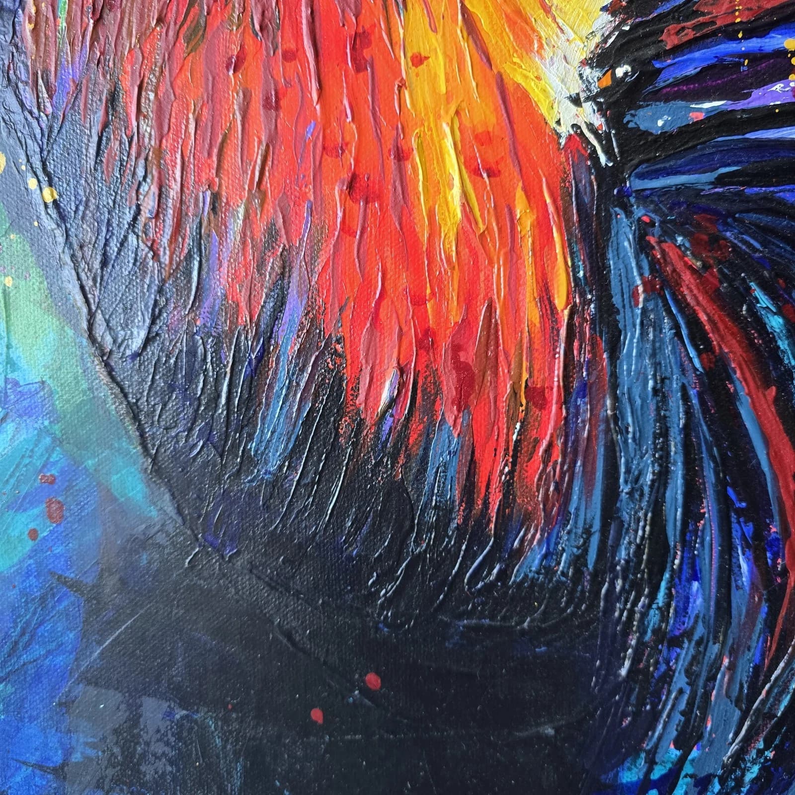Contemporary Acrylic Canvas Painting Cockerel Chicken Rooster thumbnail 10