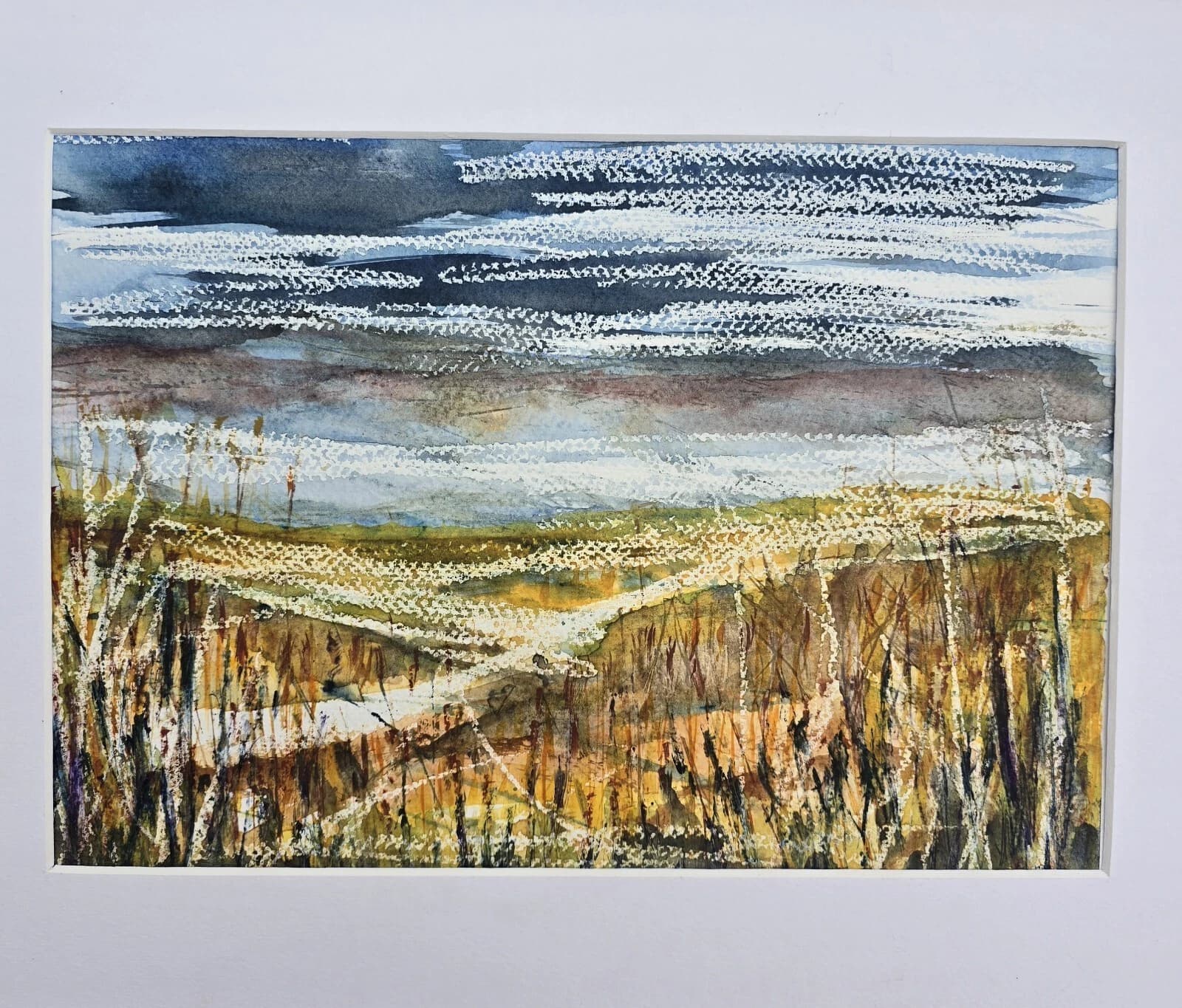 Contemporary Coastal Landscape Watercolour Painting Framed thumbnail 2