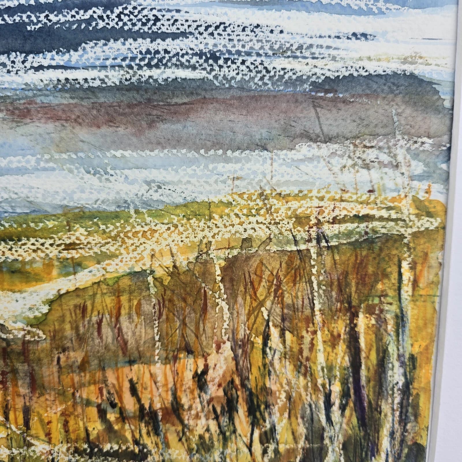 Contemporary Coastal Landscape Watercolour Painting Framed thumbnail 4