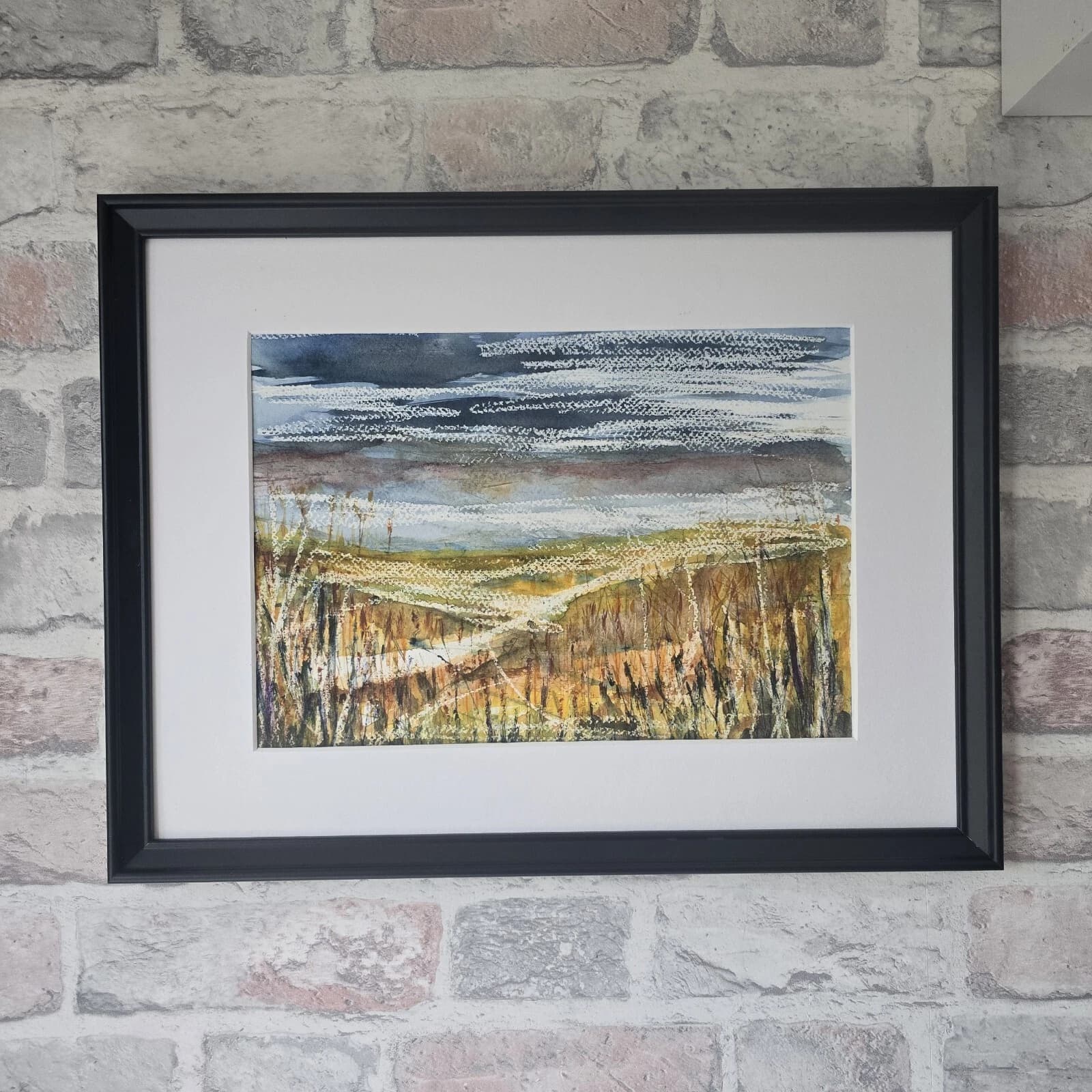 Contemporary Coastal Landscape Watercolour Painting Framed thumbnail 6