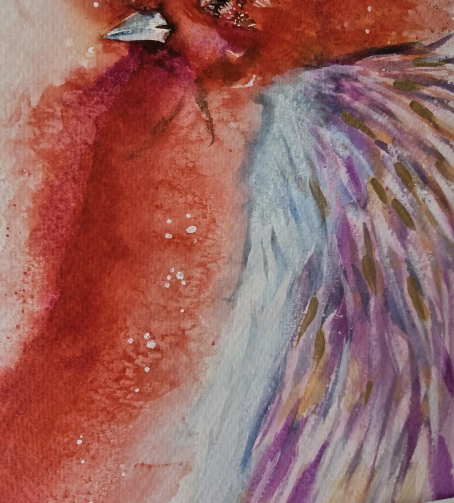 Contemporary Watercolour Painting Cockerell Chicken Rooster Framed thumbnail 12