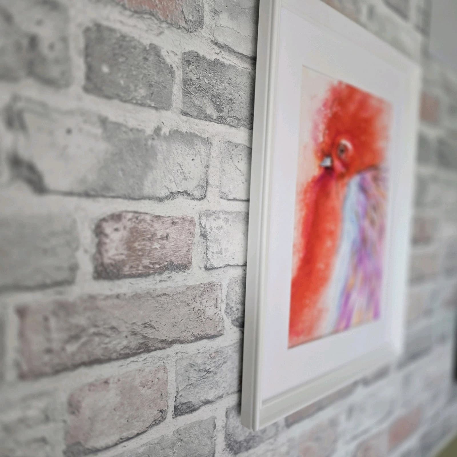 Contemporary Watercolour Painting Cockerell Chicken Rooster Framed thumbnail 8