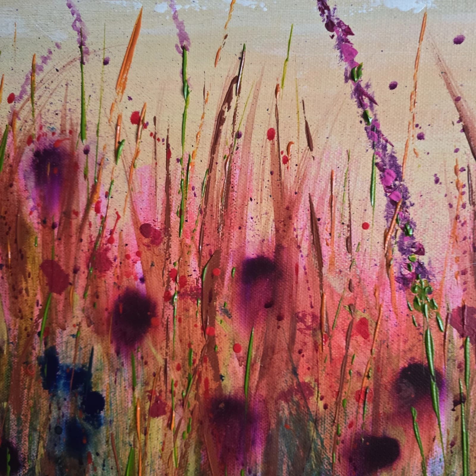 Extra Large 1.5m X 1m Landscape Coastal Floral Hills Painting thumbnail 9