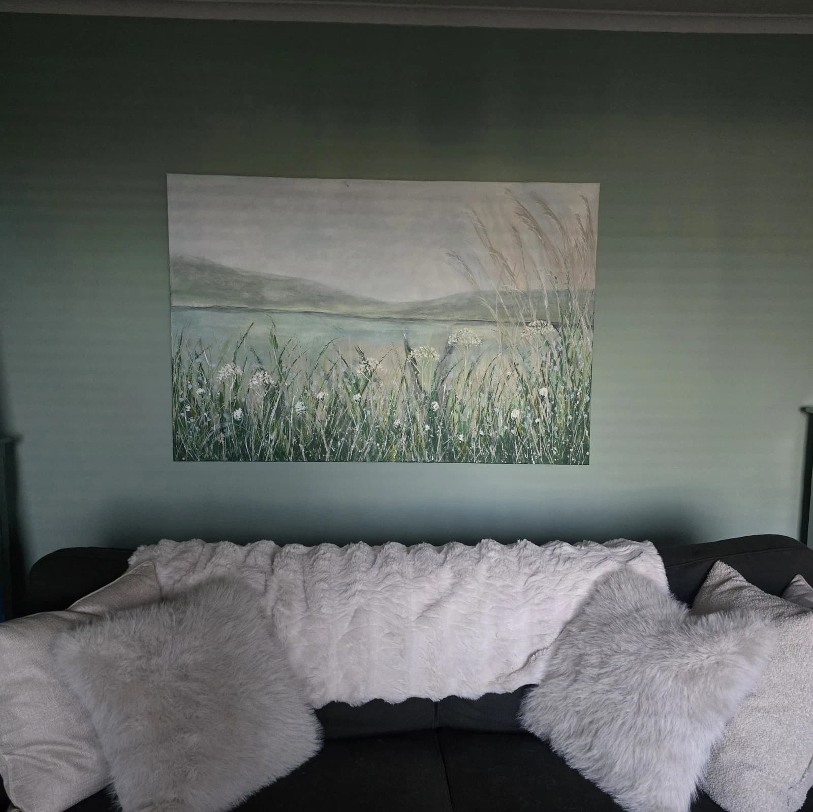 Extra Large 1.5m X 1m Landscape Painting Coastal Floral Calming thumbnail 19