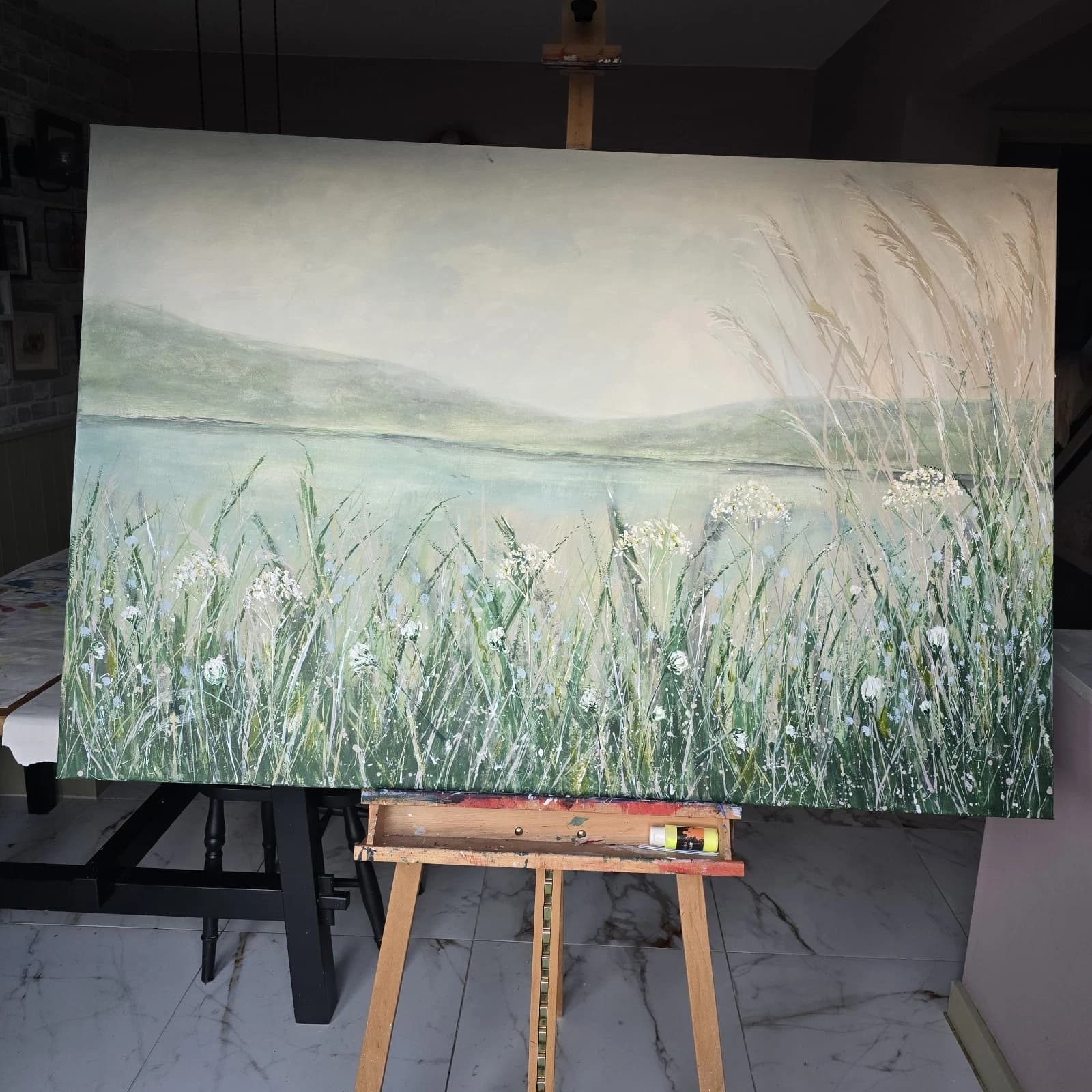 Extra Large 1.5m X 1m Landscape Painting Coastal Floral Calming thumbnail 23