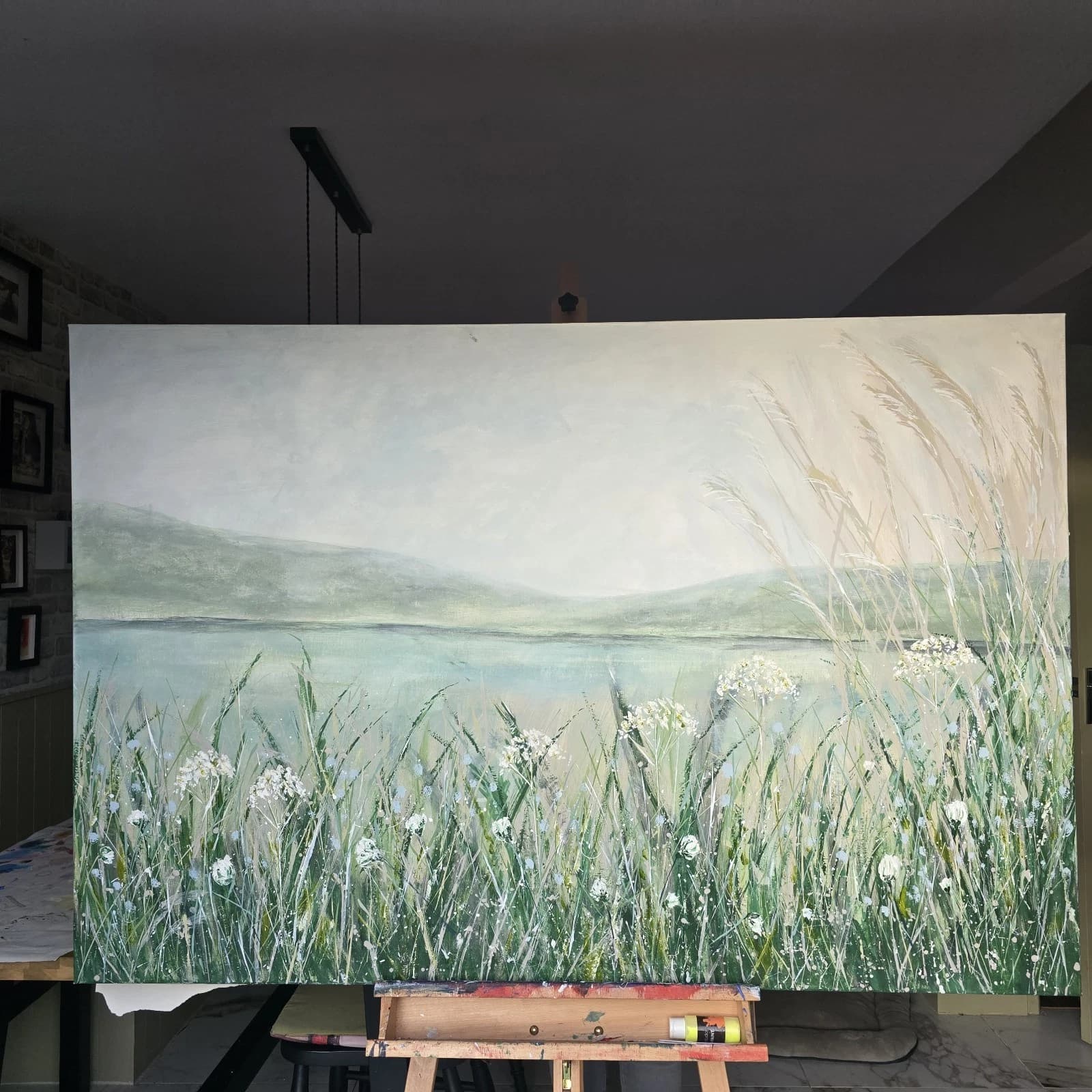 Extra Large 1.5m X 1m Landscape Painting Coastal Floral Calming thumbnail 6