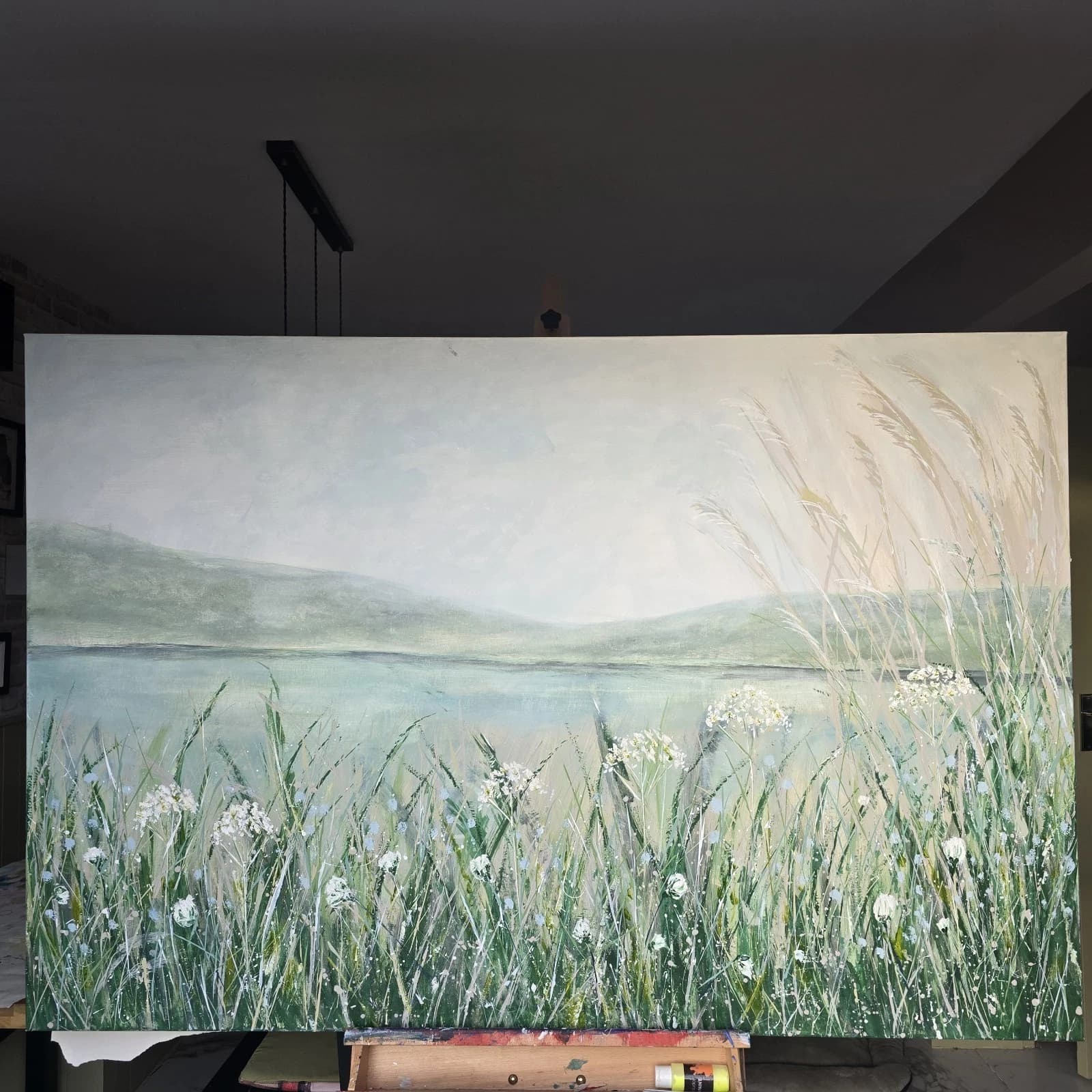 Extra Large 1.5m X 1m Landscape Painting Coastal Floral Calming thumbnail 7