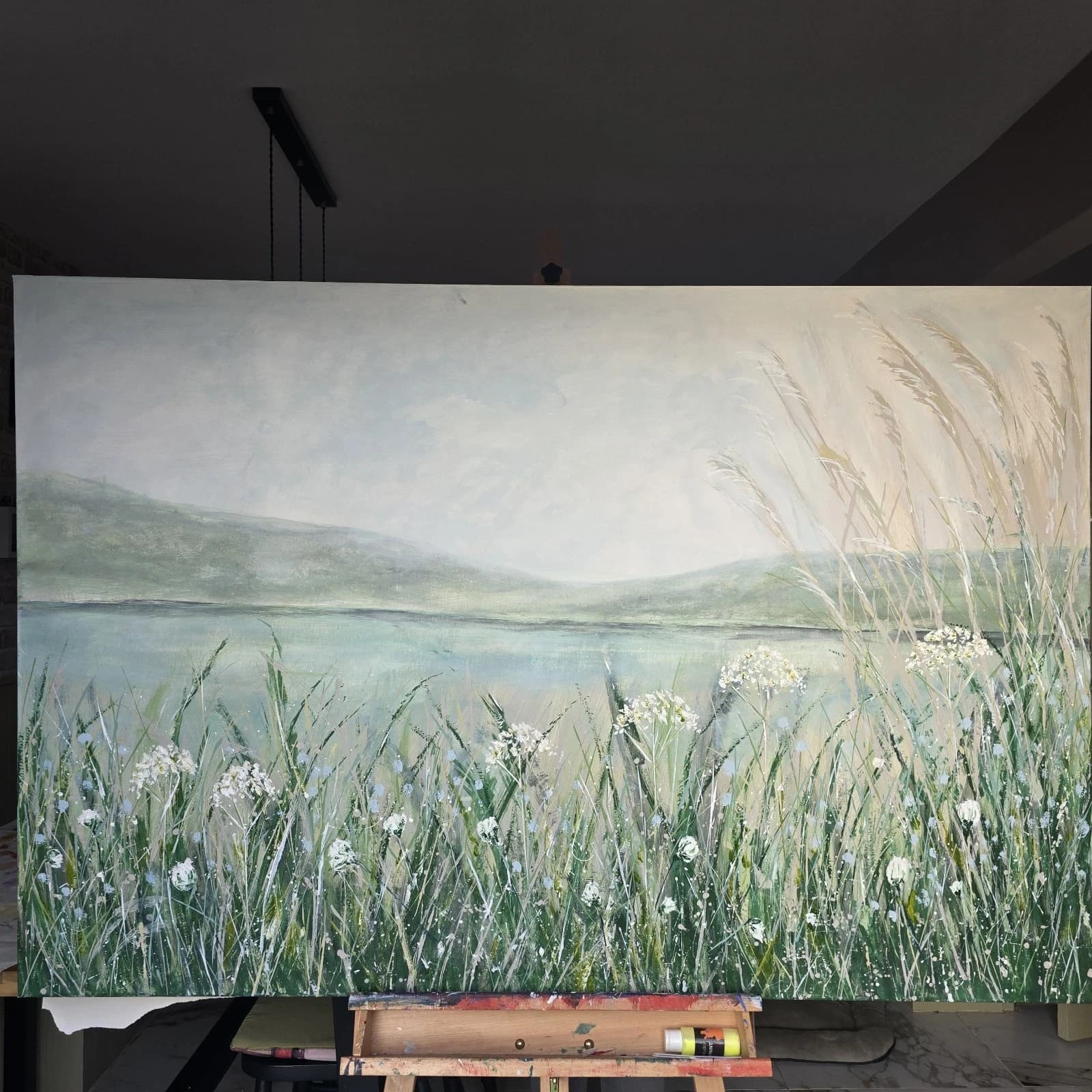 Extra Large 1.5m X 1m Landscape Painting Coastal Floral Calming thumbnail 9
