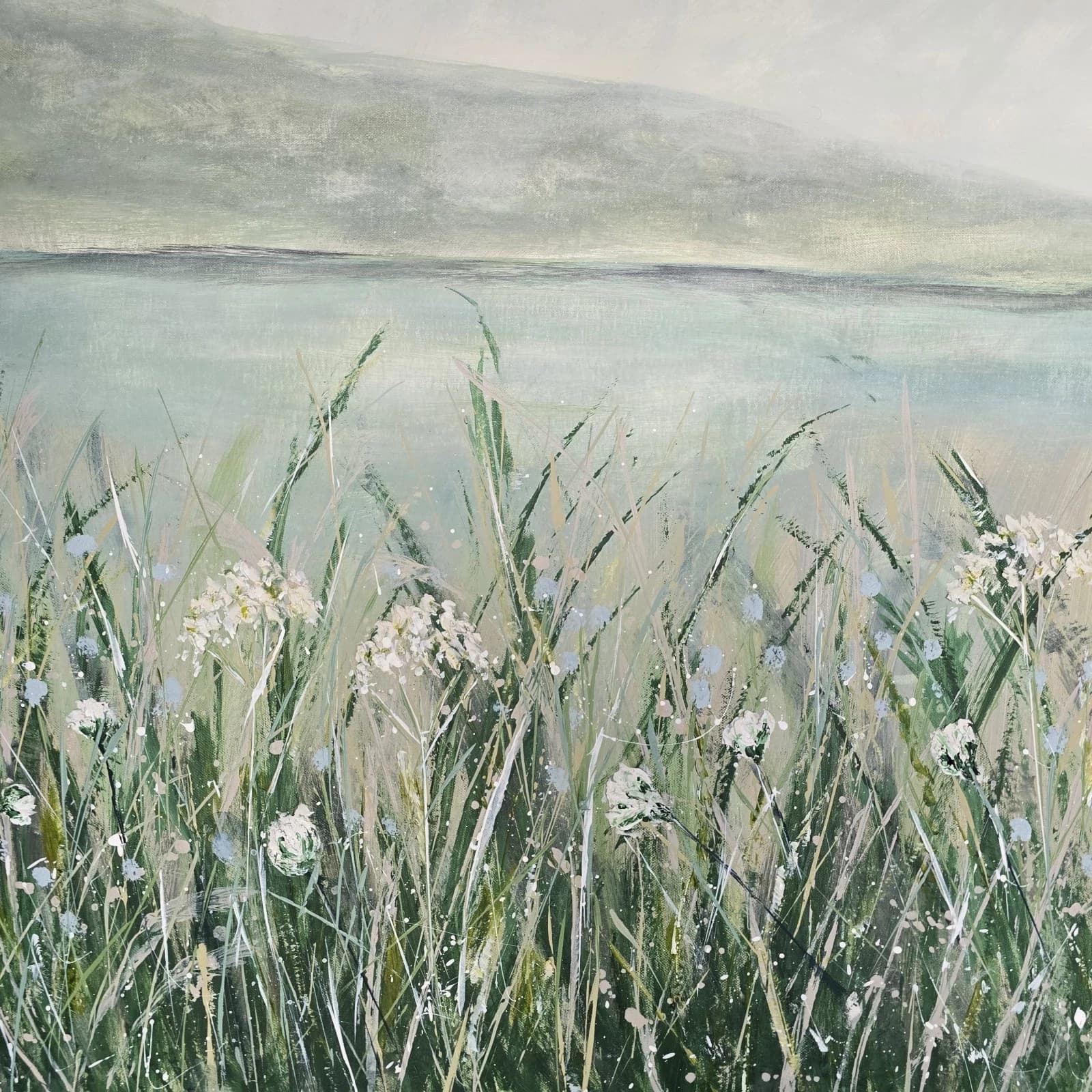 Extra Large 1.5m X 1m Landscape Painting Coastal Floral Calming thumbnail 10
