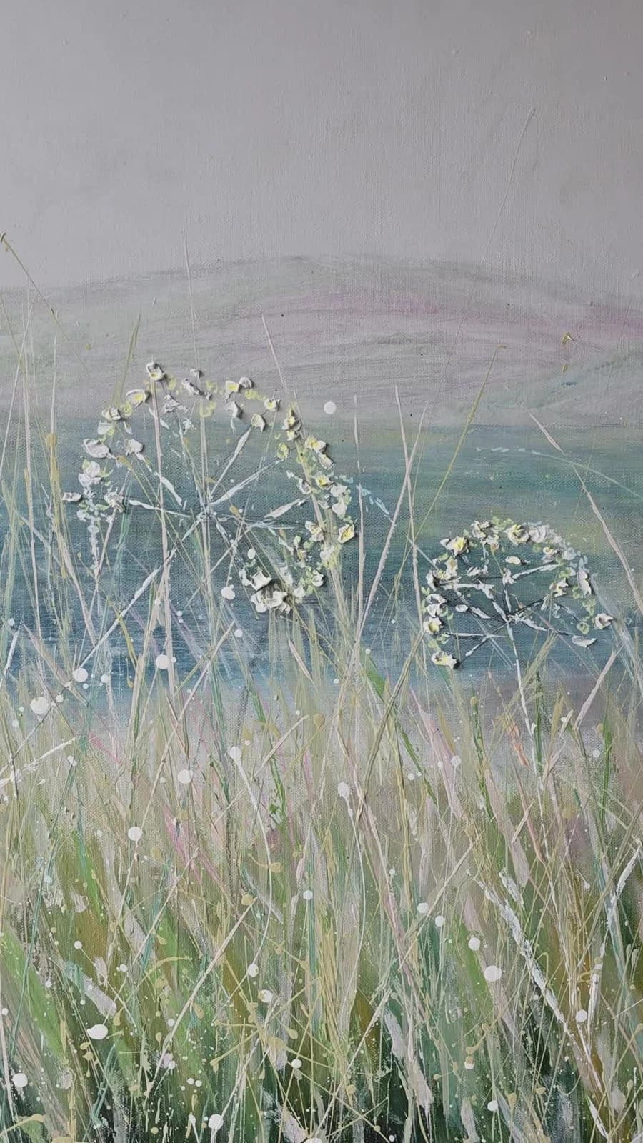 Extra Large 1m X 1m Landscape Painting Floral Calming thumbnail 2