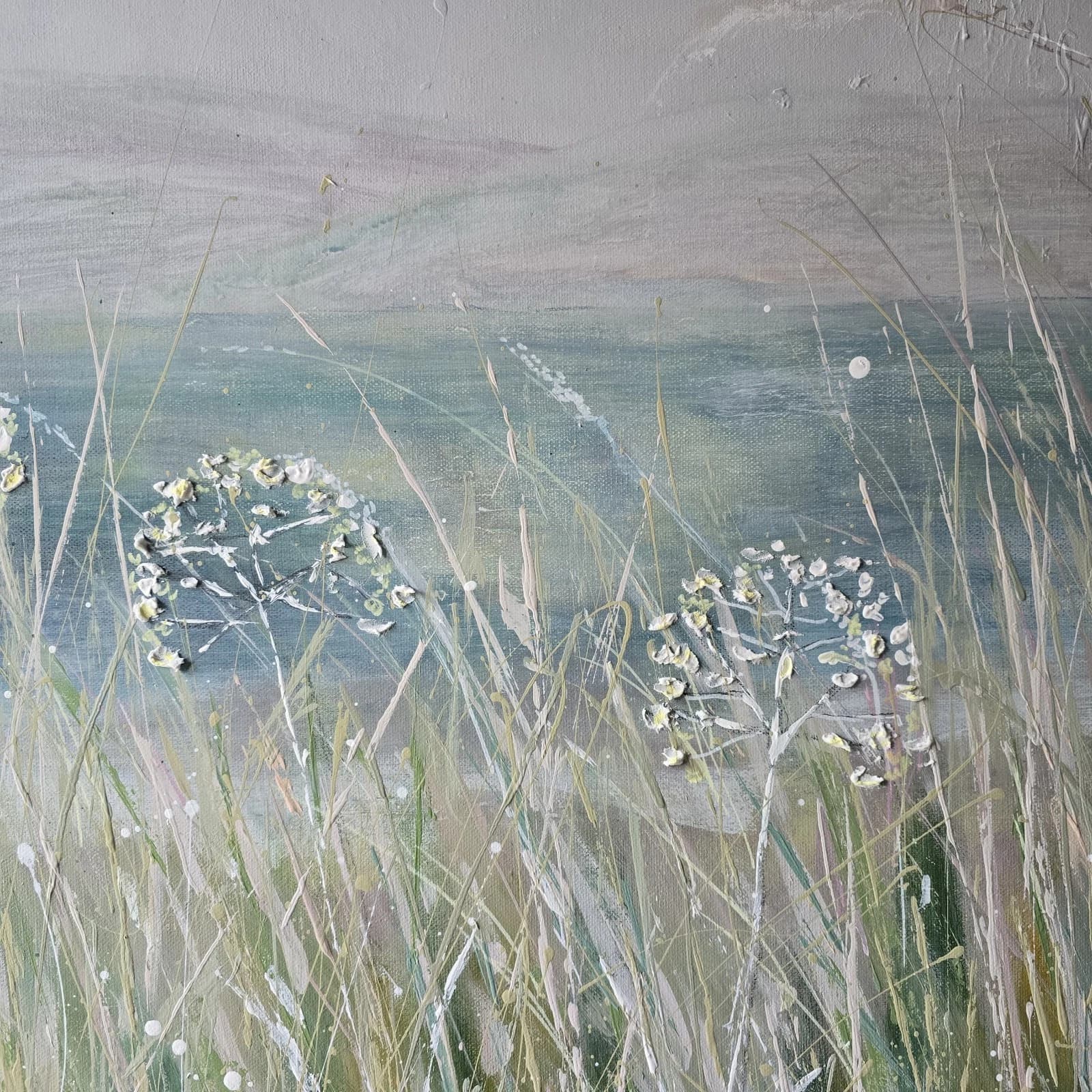 Extra Large 1m X 1m Landscape Painting Floral Calming thumbnail 3