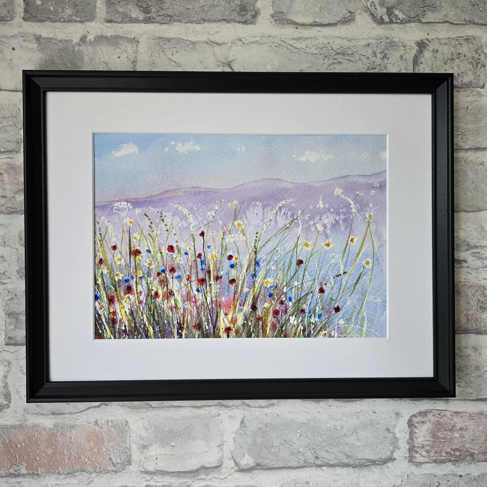 Floral Anglesey Landscape Watercolour Painting Framed thumbnail 2