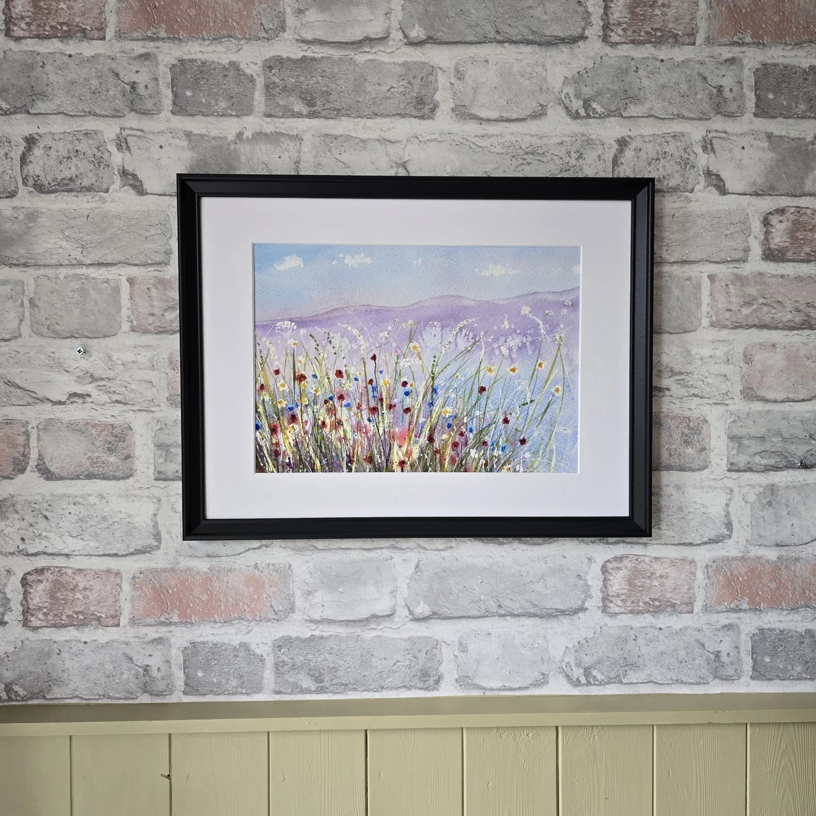 Floral Anglesey Landscape Watercolour Painting Framed thumbnail 3