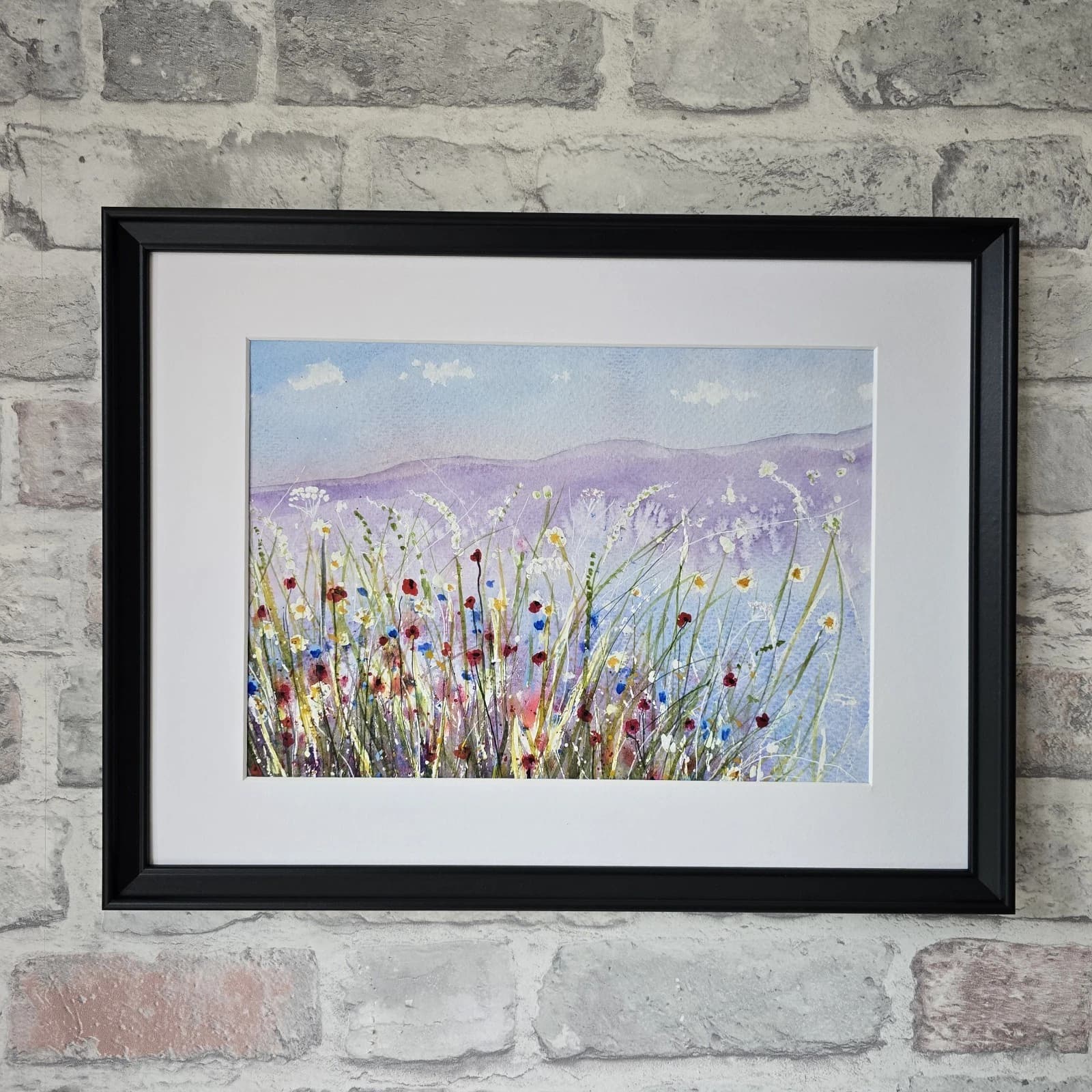 Floral Anglesey Landscape Watercolour Painting Framed thumbnail 4