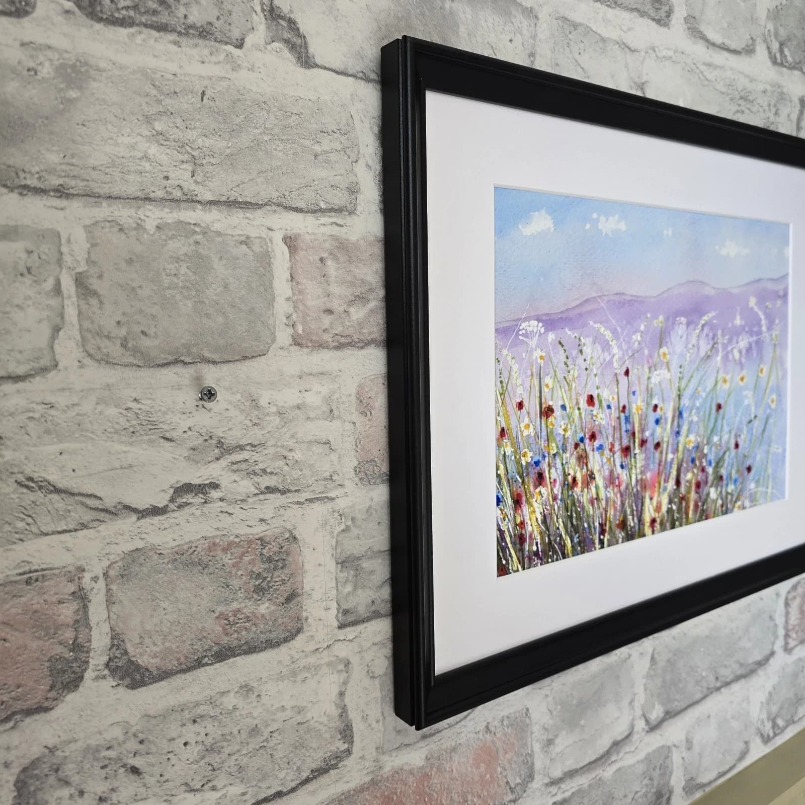 Floral Anglesey Landscape Watercolour Painting Framed thumbnail 5