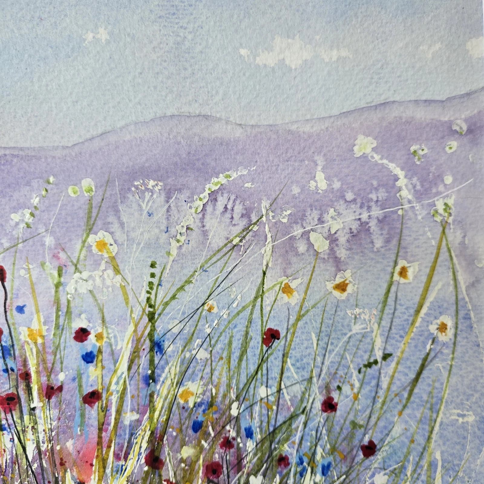 Floral Anglesey Landscape Watercolour Painting Framed thumbnail 8