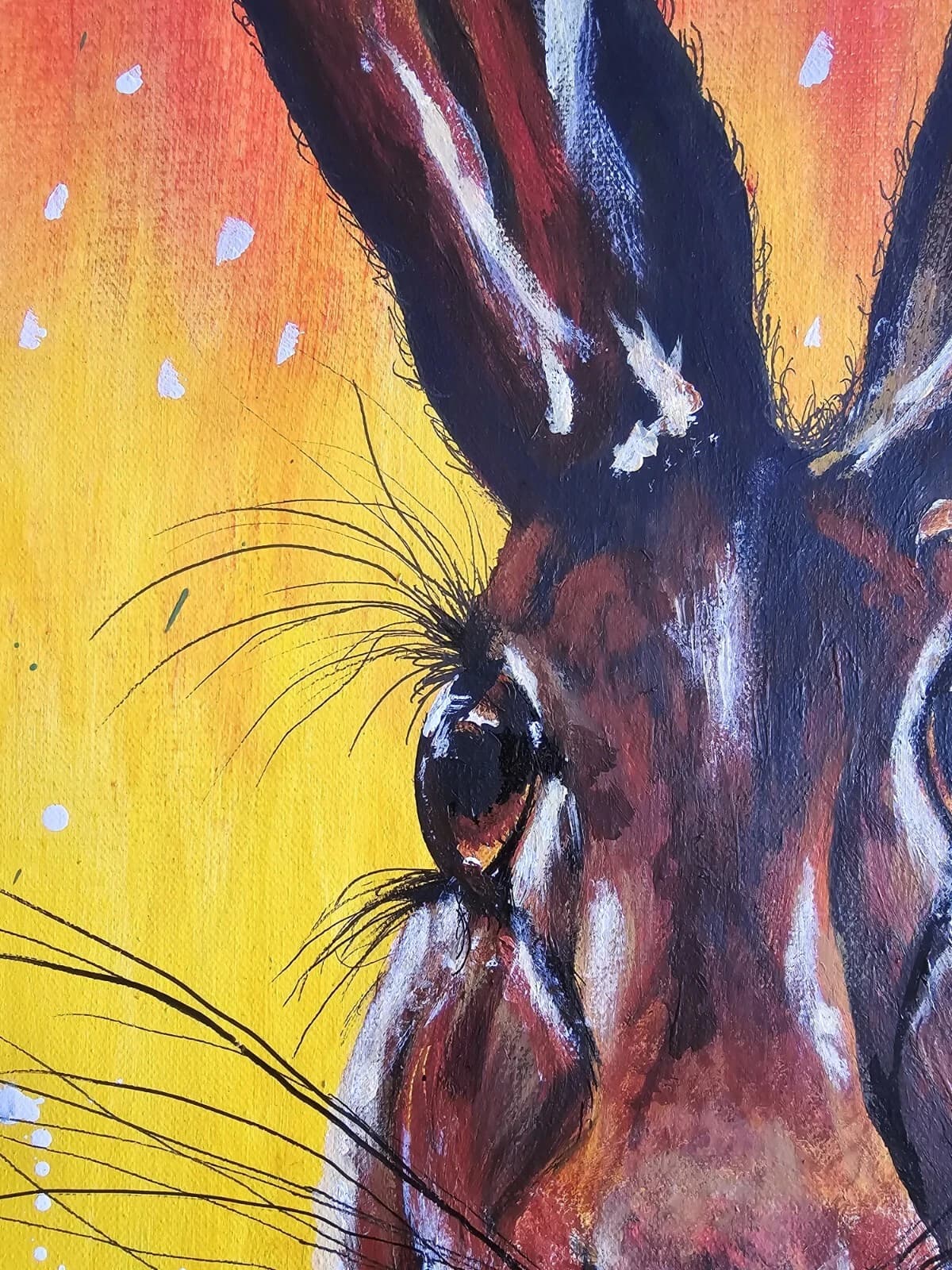 Hare in Flowers Large 1mx1m Acrylic Painting Easter Spring Gift thumbnail 12