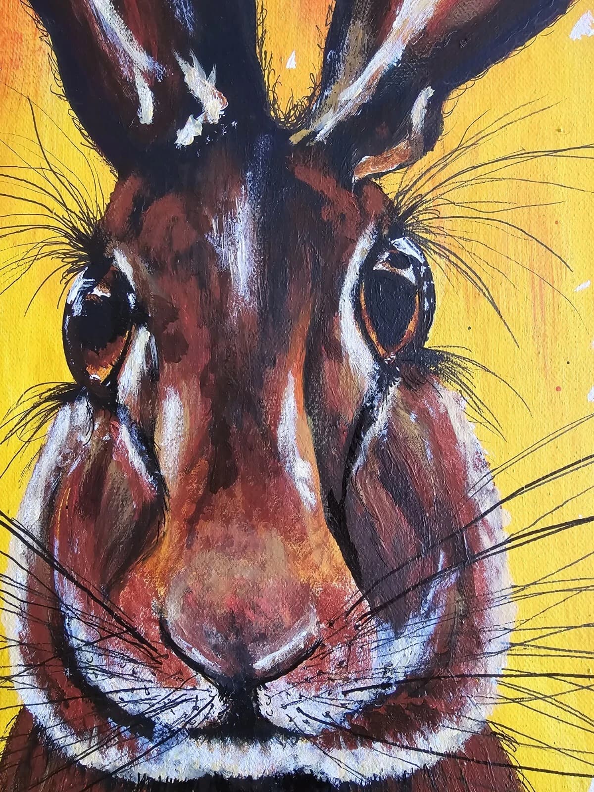 Hare in Flowers Large 1mx1m Acrylic Painting Easter Spring Gift thumbnail 19