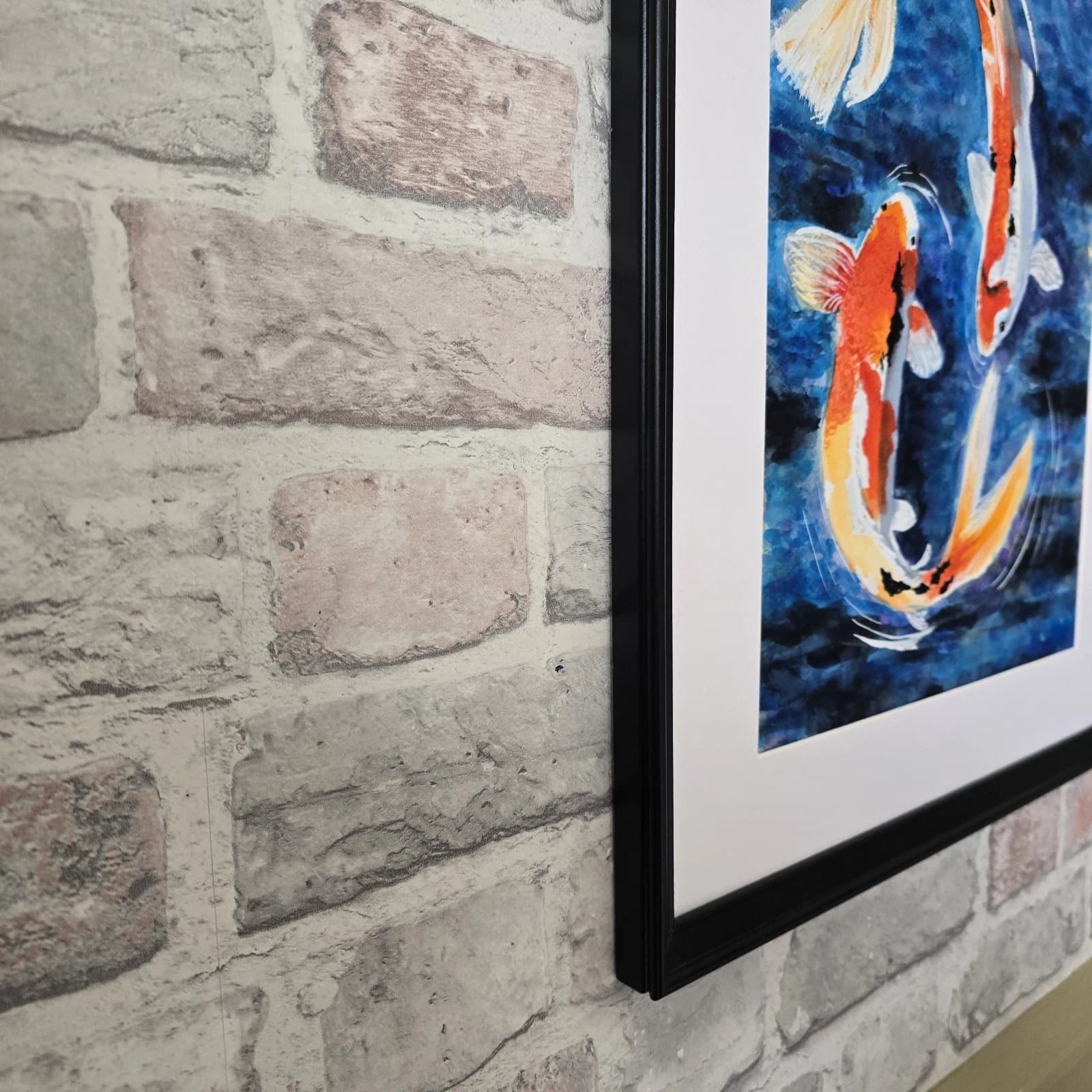 Koi Carp Fish Watercolour/Ink Painting Framed thumbnail 4